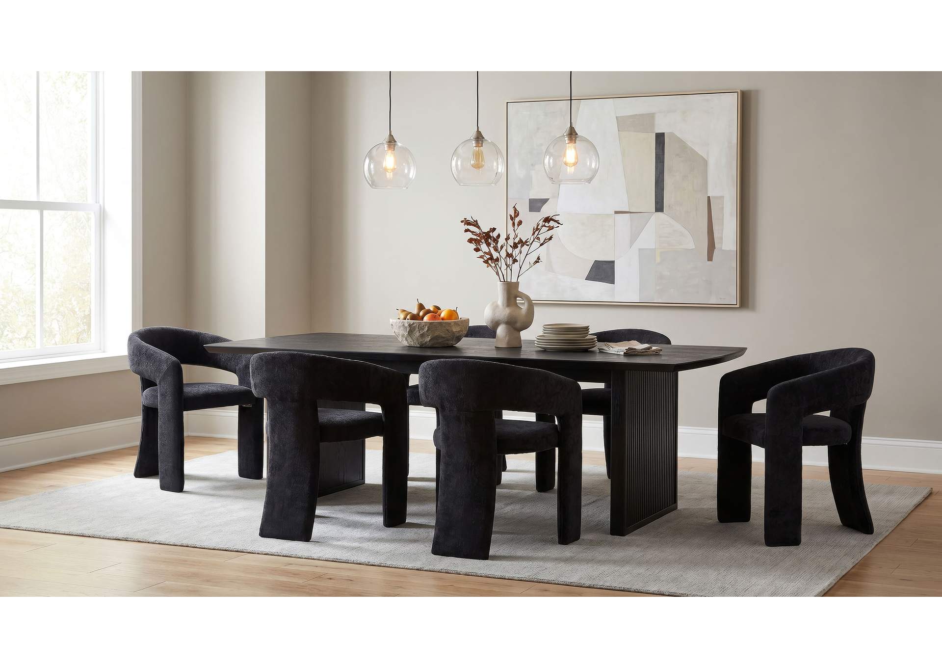 Carlow Upholstered Dining Arm Chair Black (Set of 2) image 14