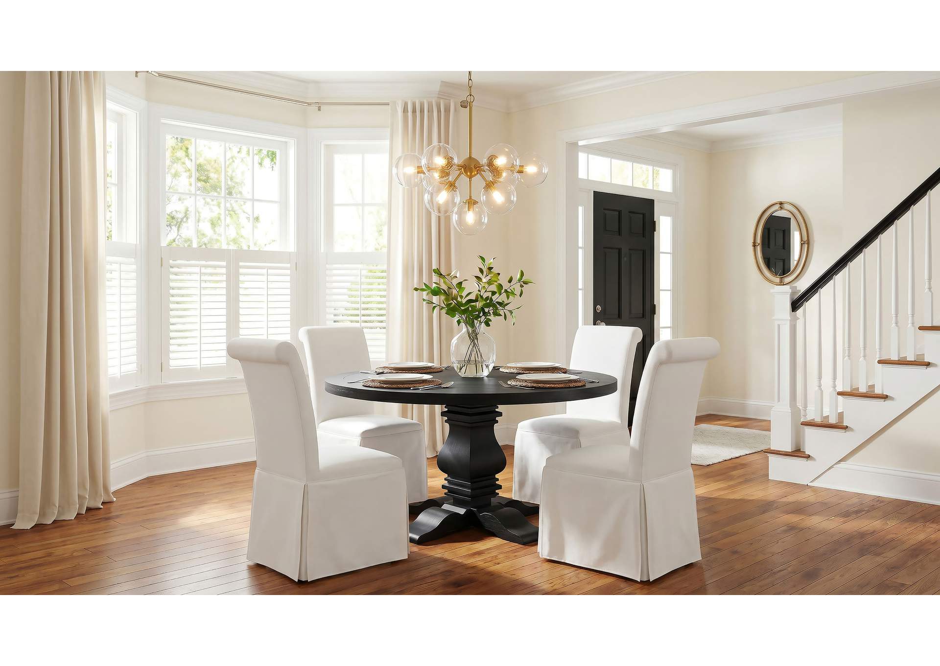 Shawna Upholstered Skirted Side Chair White (Set of 2) image 14