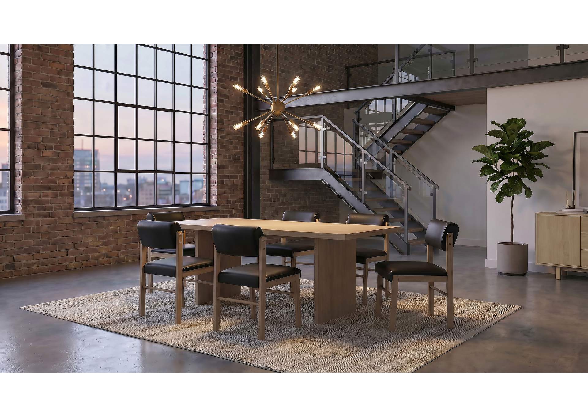 Kehoe Upholstered Dining Side Chair Black and Natural Oak (Set of 2) image 17