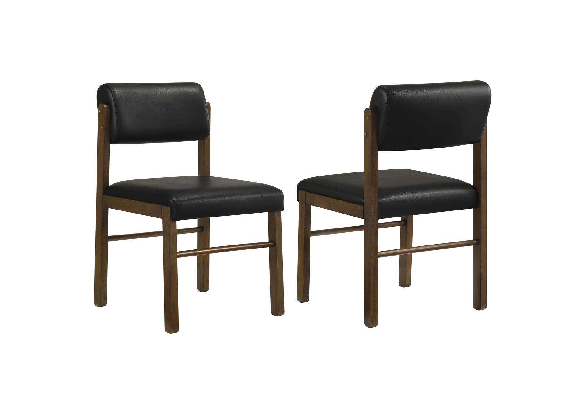 Kehoe Upholstered Dining Side Chair Black and Walnut (Set of 2) image 1