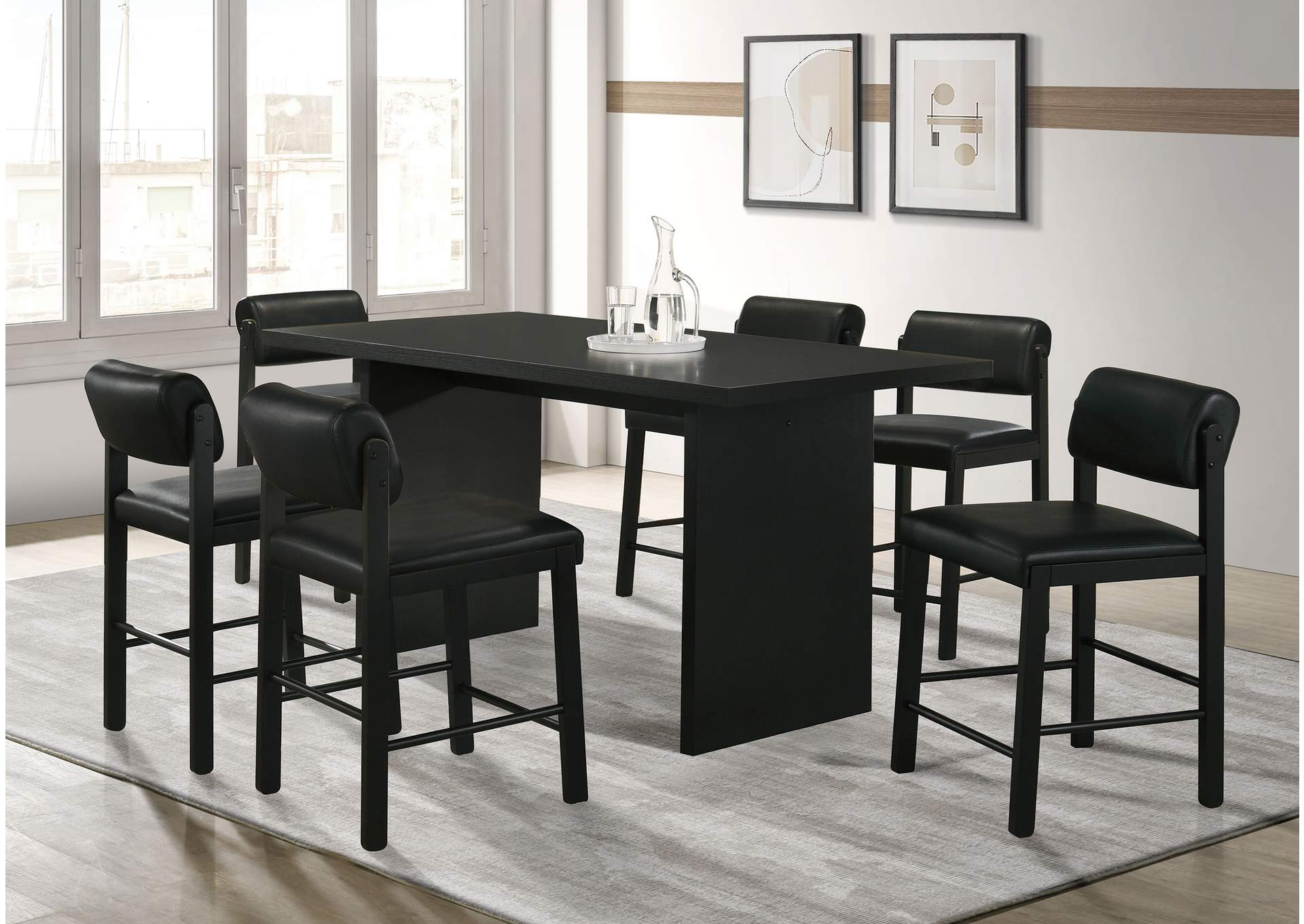 Kehoe Upholstered Counter Height Chair Black (Set of 2) image 15