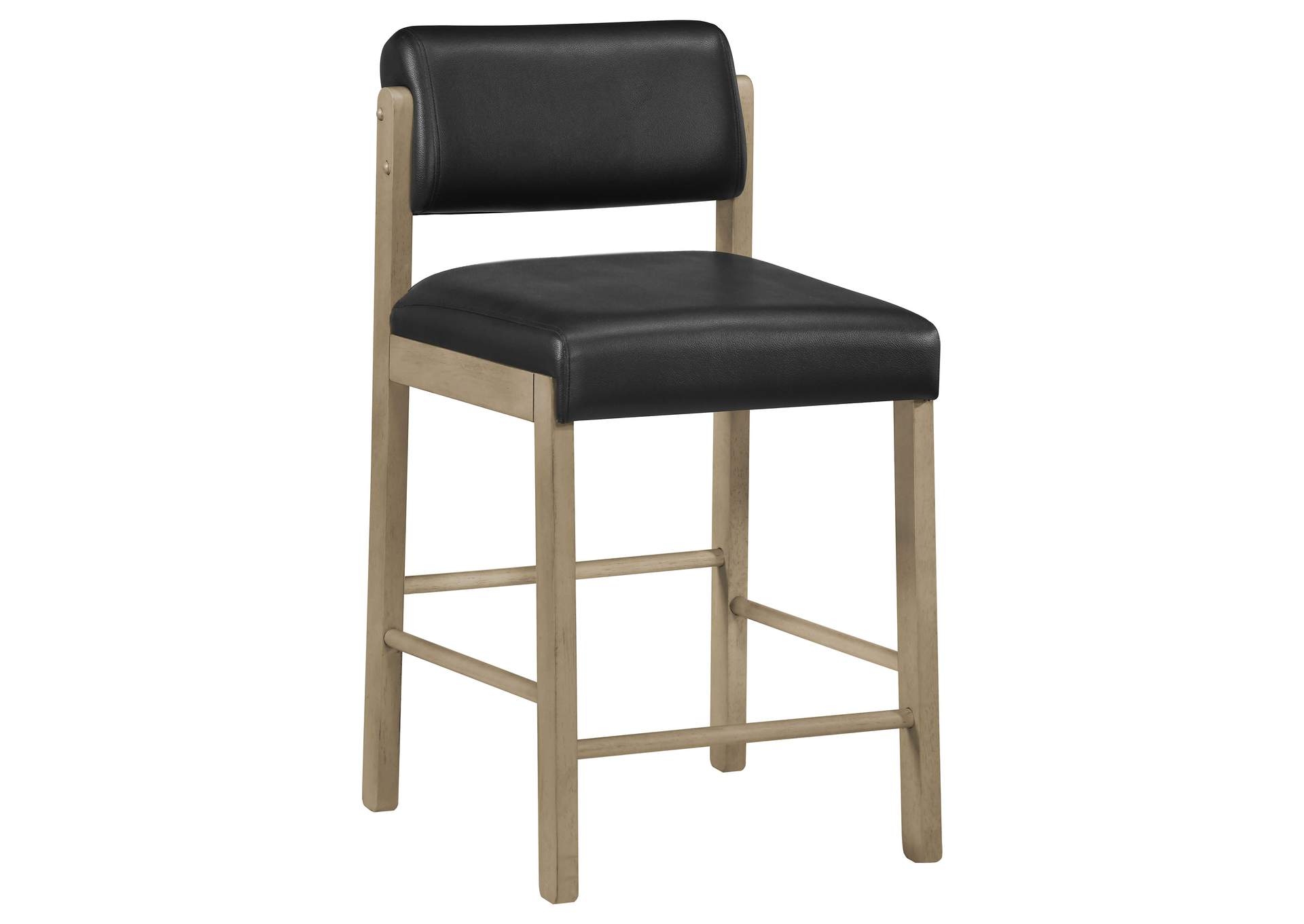 Kehoe Upholstered Counter Height Chair Black and Natural Oak (Set of 2) image 3