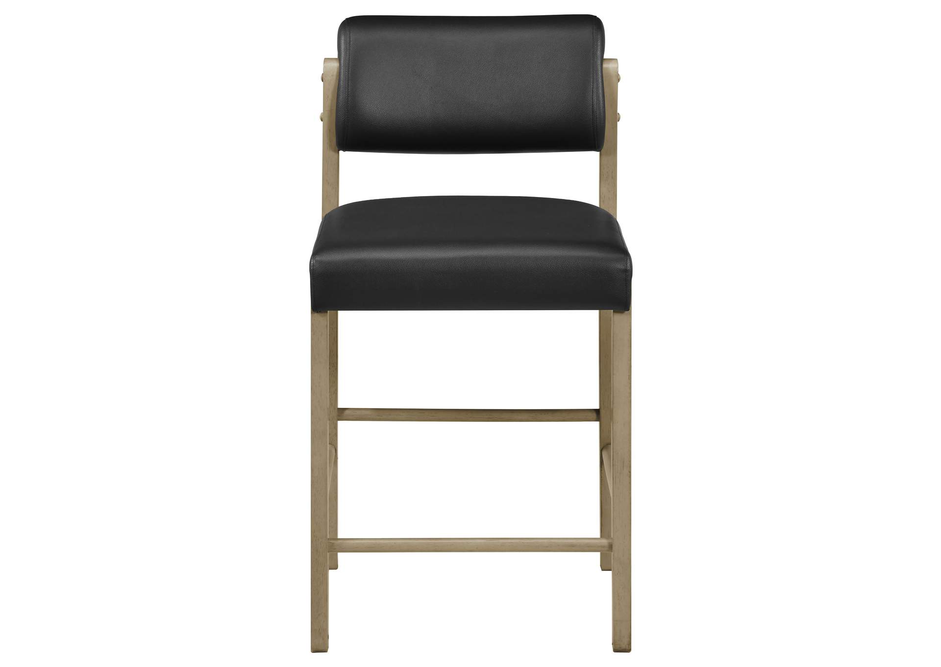 Kehoe Upholstered Counter Height Chair Black and Natural Oak (Set of 2) image 4