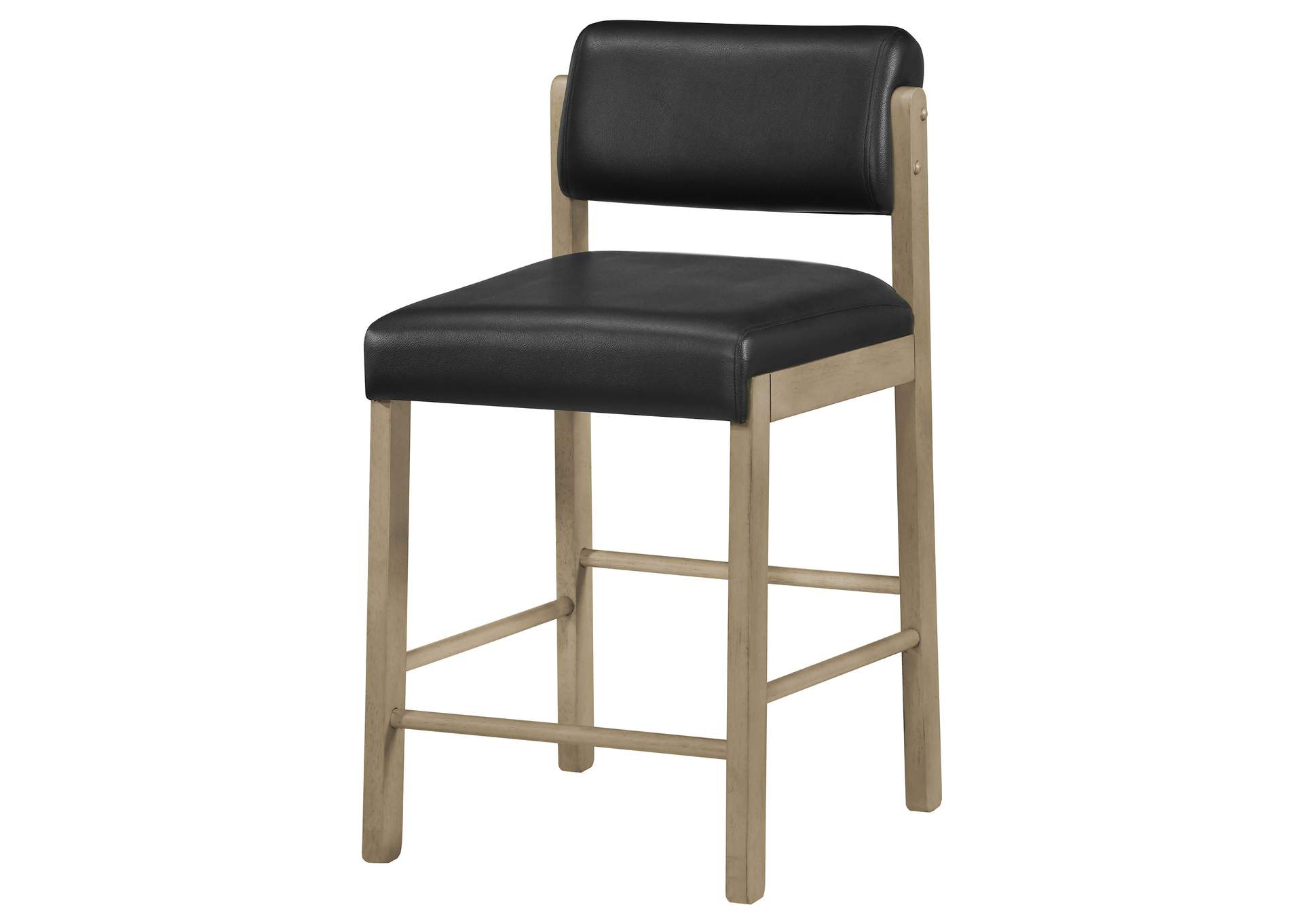 Kehoe Upholstered Counter Height Chair Black and Natural Oak (Set of 2) image 5