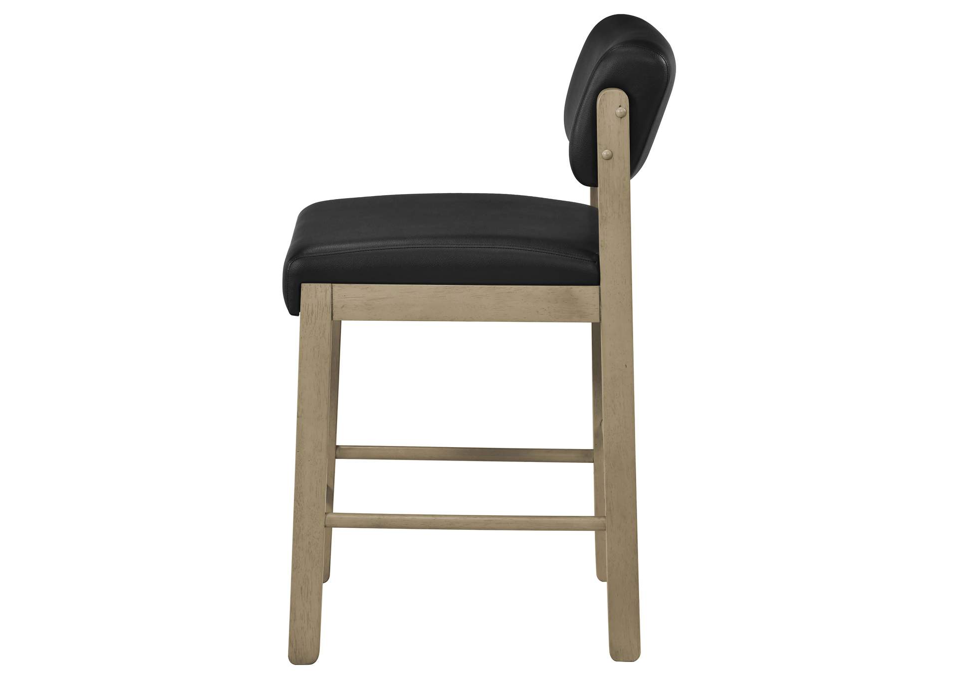 Kehoe Upholstered Counter Height Chair Black and Natural Oak (Set of 2) image 6