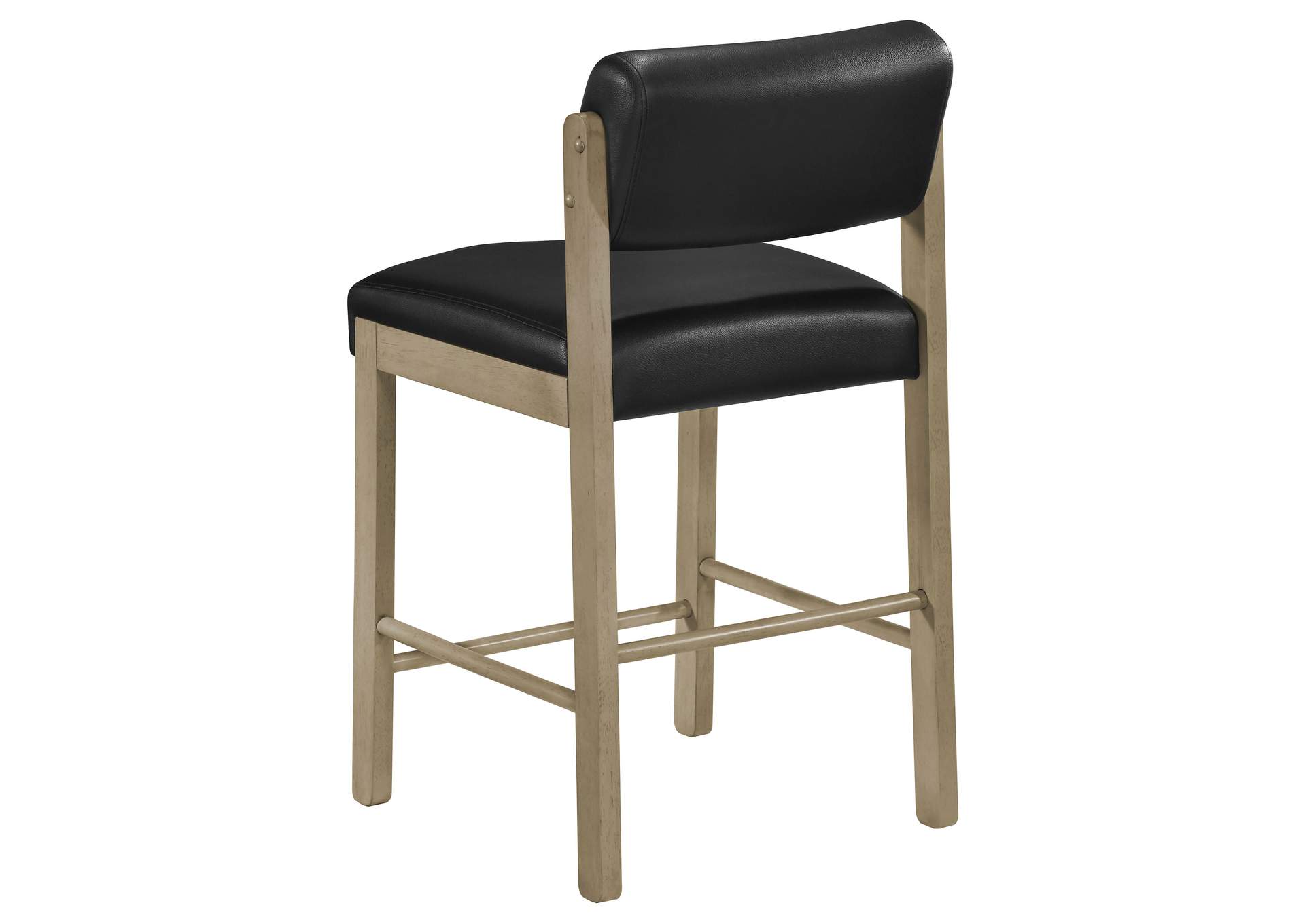 Kehoe Upholstered Counter Height Chair Black and Natural Oak (Set of 2) image 7