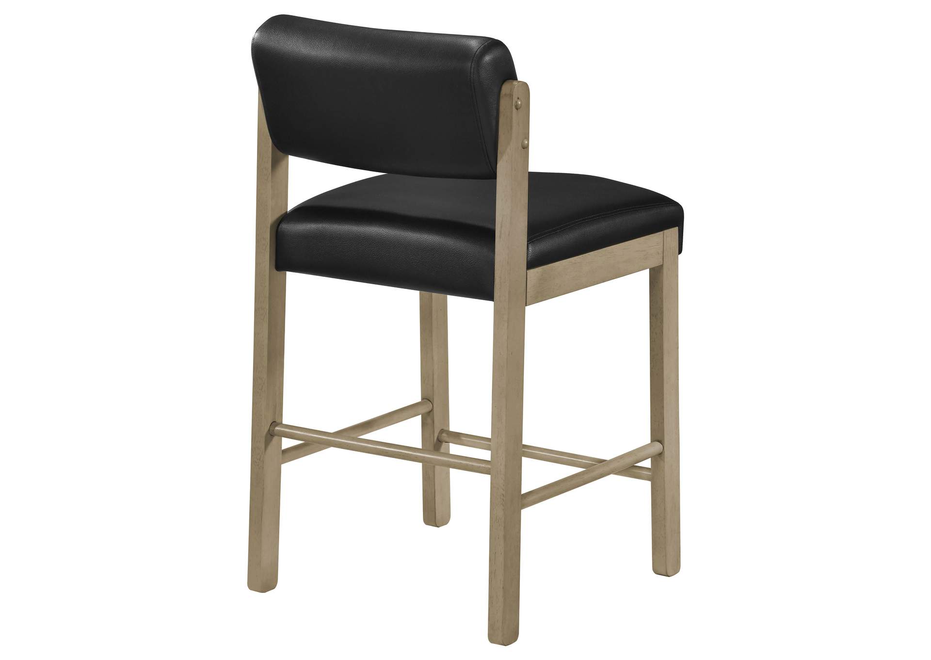 Kehoe Upholstered Counter Height Chair Black and Natural Oak (Set of 2) image 8