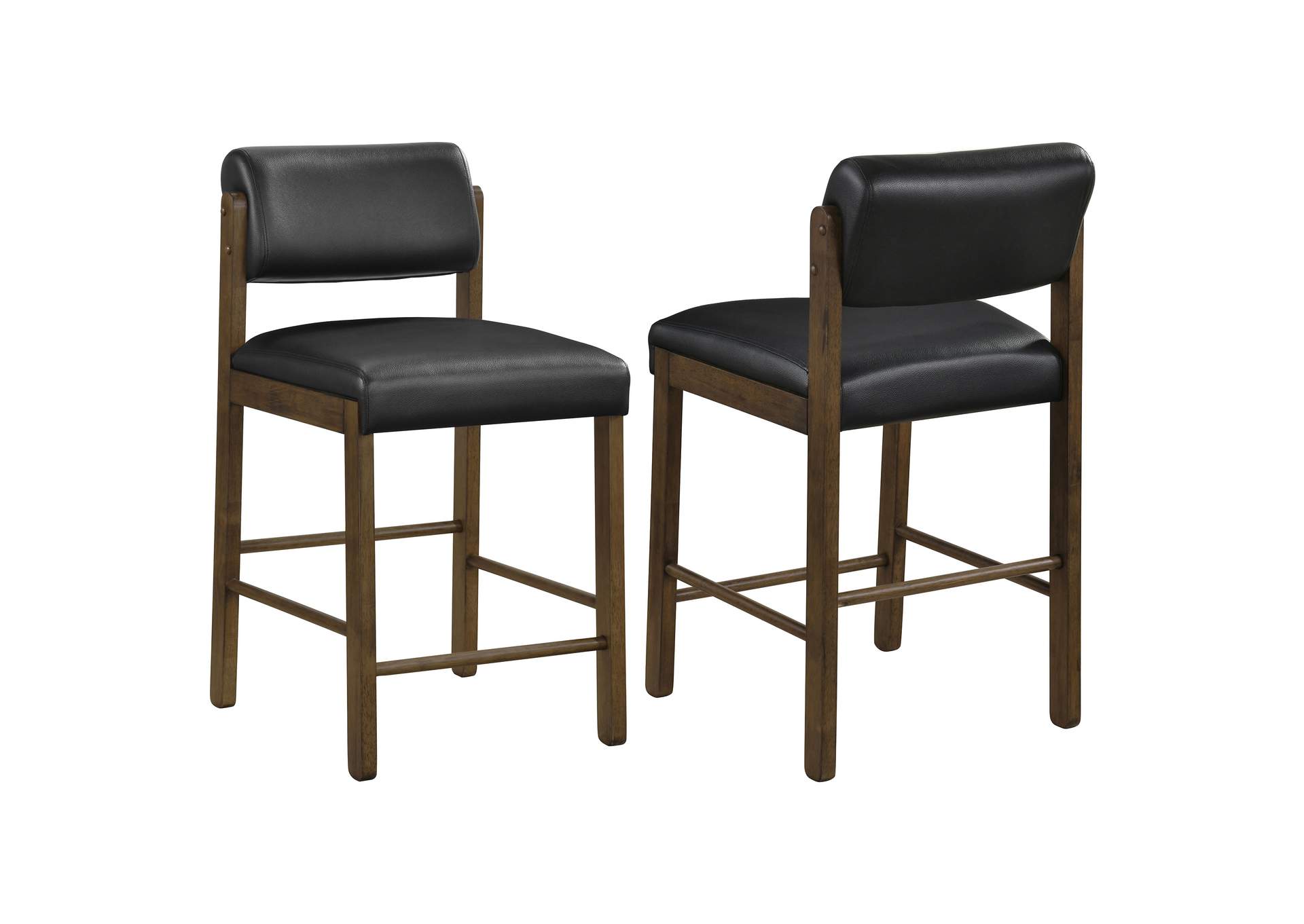 Kehoe Upholstered Counter Height Chair Black and Walnut (Set of 2) image 1