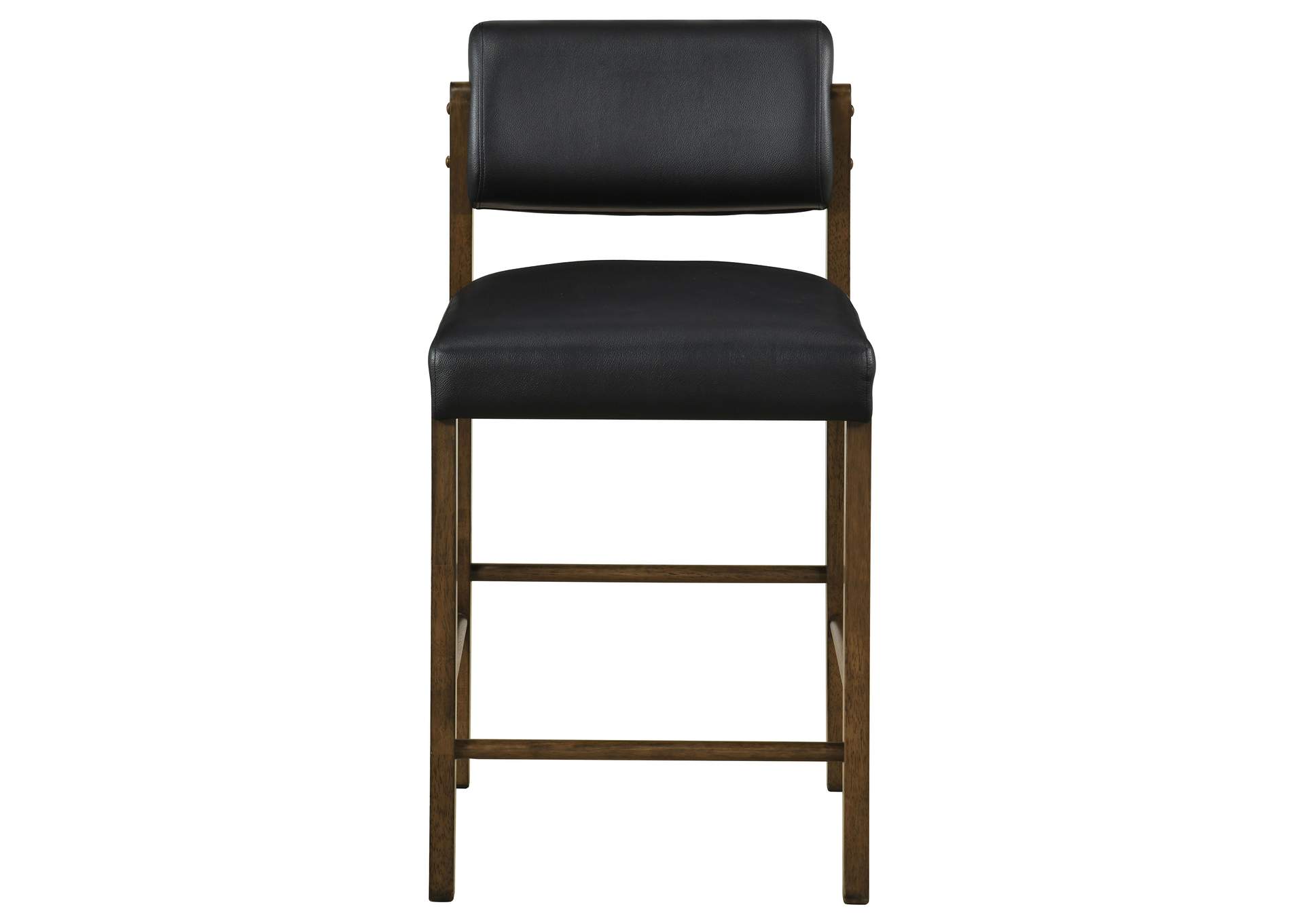 Kehoe Upholstered Counter Height Chair Black and Walnut (Set of 2) image 4