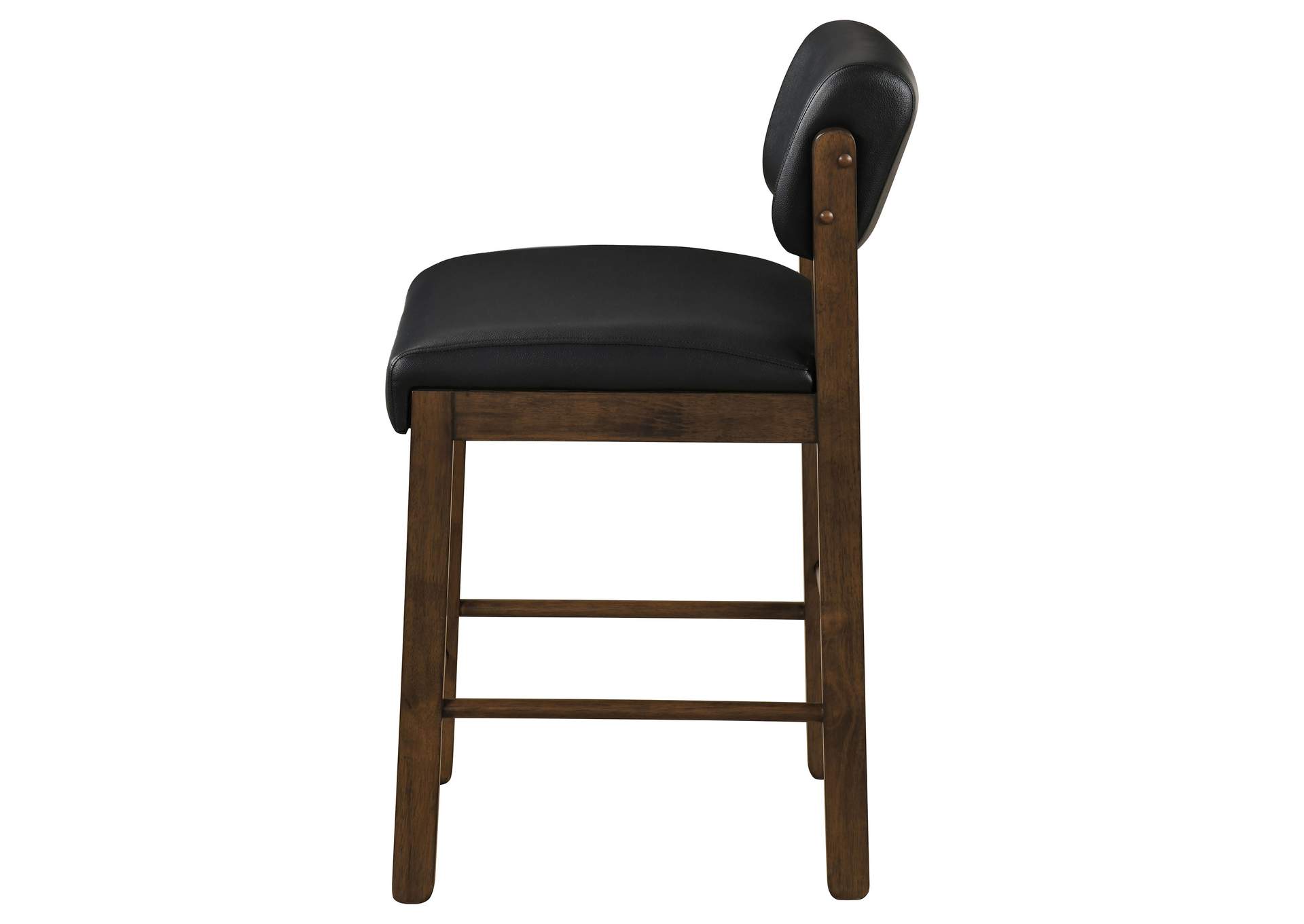 Kehoe Upholstered Counter Height Chair Black and Walnut (Set of 2) image 6
