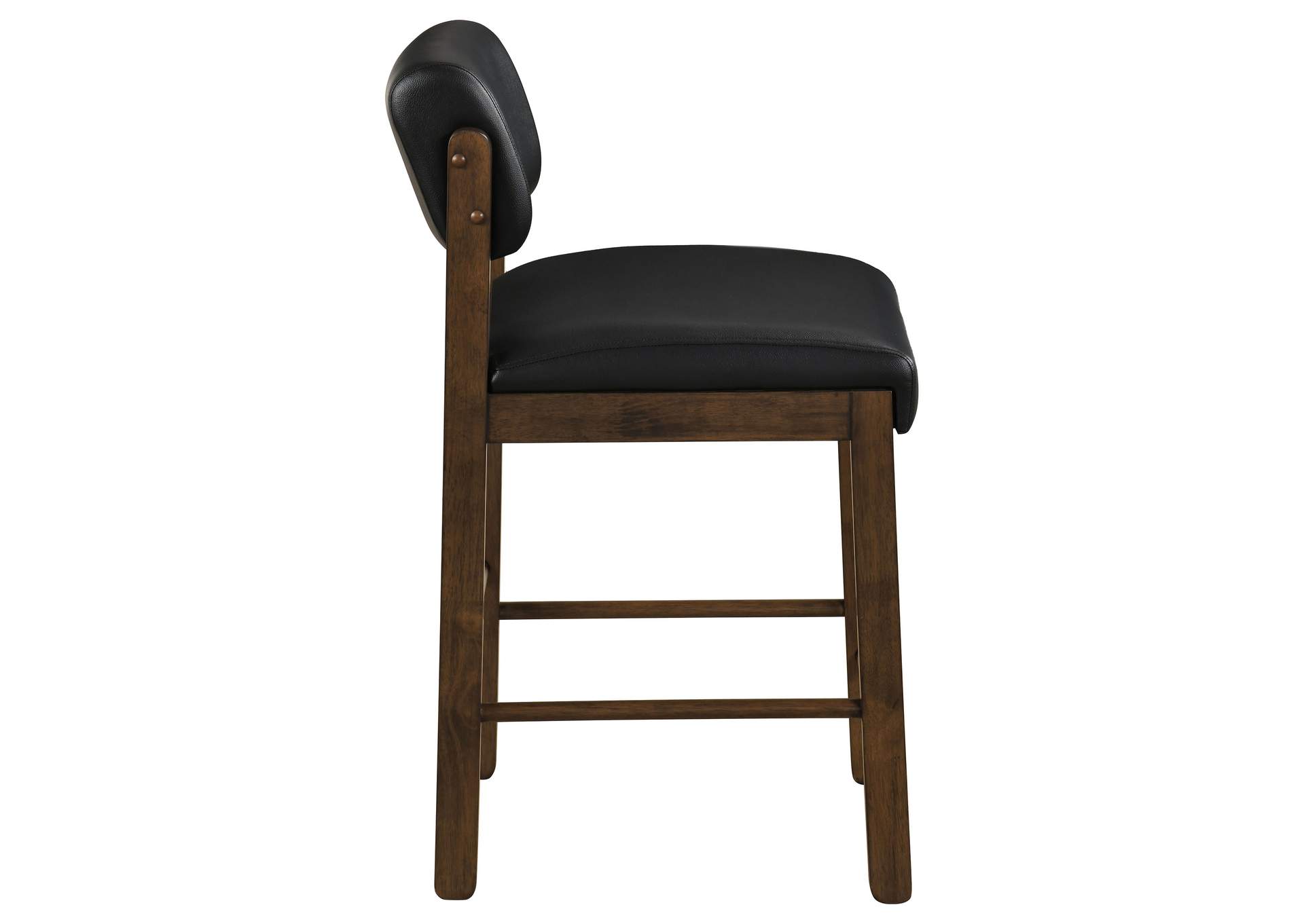 Kehoe Upholstered Counter Height Chair Black and Walnut (Set of 2) image 9