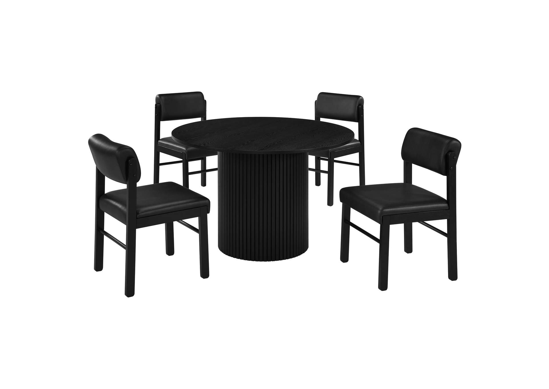 Hamlyn 5-piece Round Wood Dining Set Black image 1