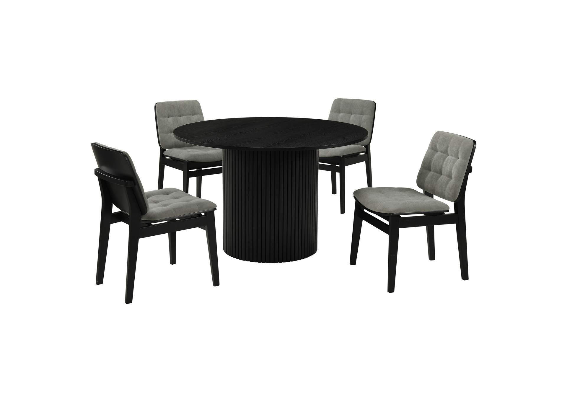 Hamlyn 5-piece Round Wood Dining Set Grey and Black image 1