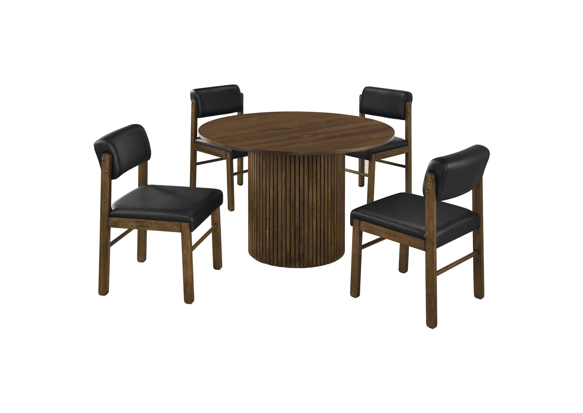Hamlyn 5-piece Round Wood Dining Set Black and Walnut image 1
