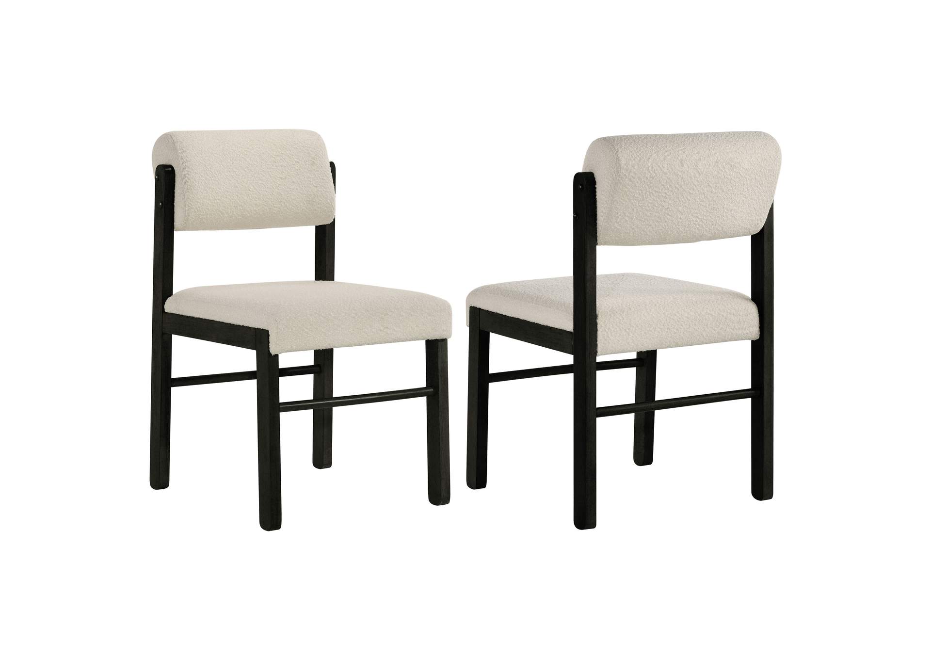 Kehoe Upholstered Dining Side Chair Cream and Black (Set of 2) image 1