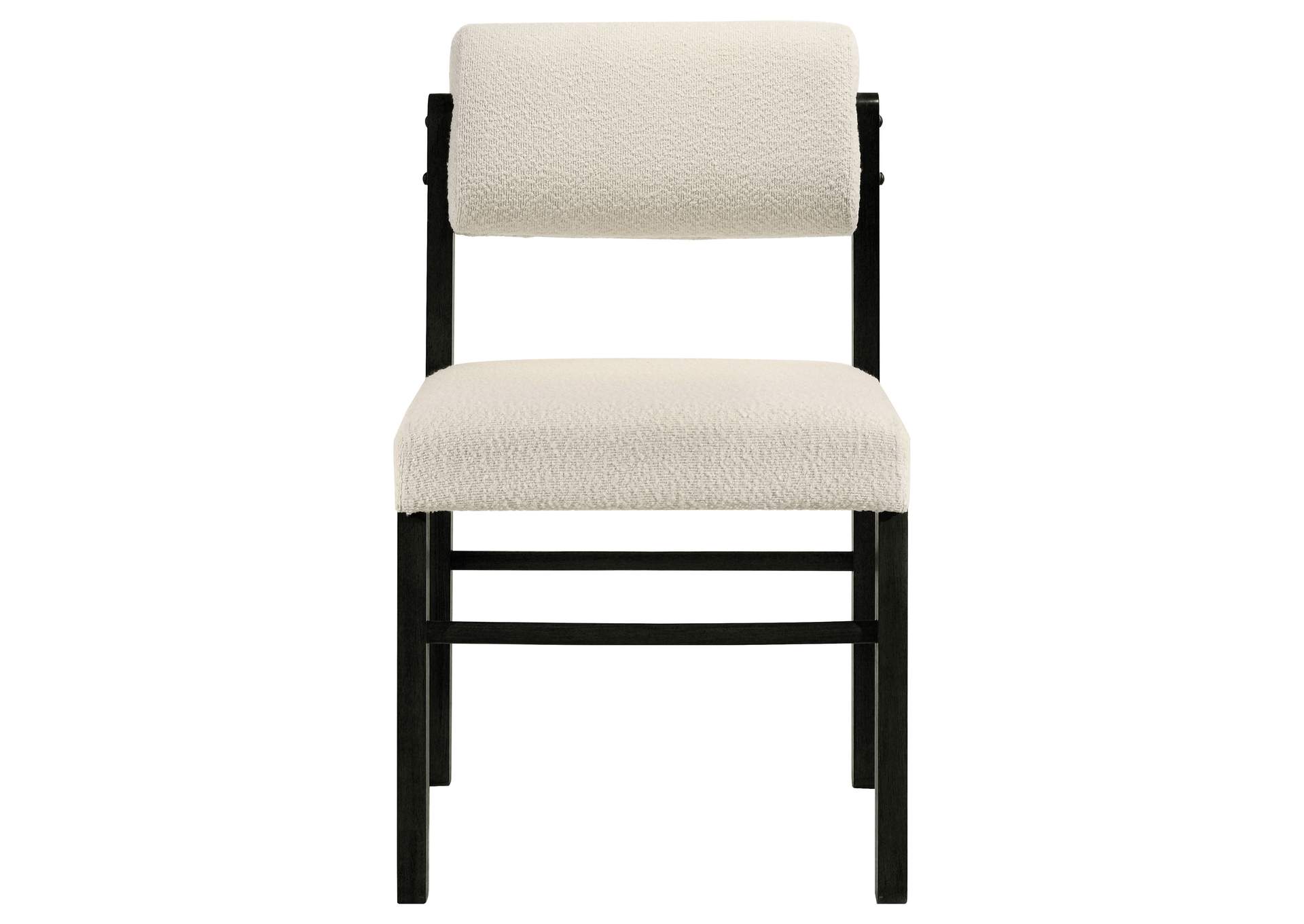 Kehoe Upholstered Dining Side Chair Cream and Black (Set of 2) image 4