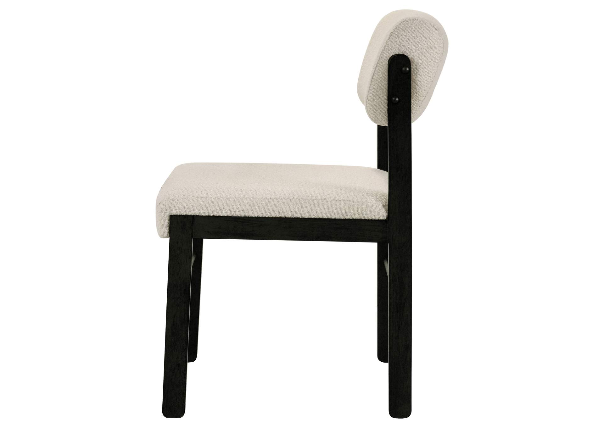 Kehoe Upholstered Dining Side Chair Cream and Black (Set of 2) image 6
