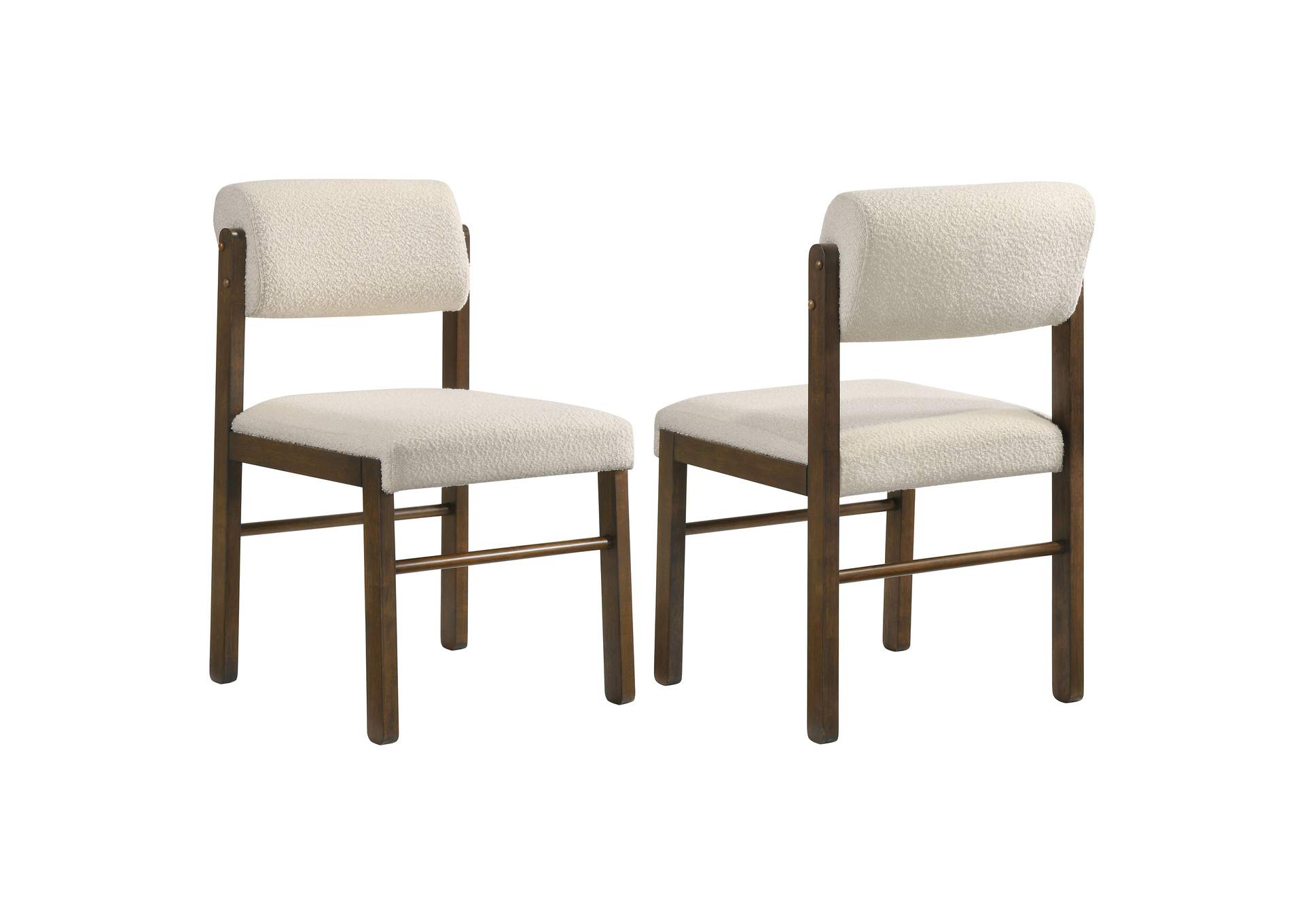 Kehoe Upholstered Dining Side Chair Cream and Walnut (Set of 2) image 1