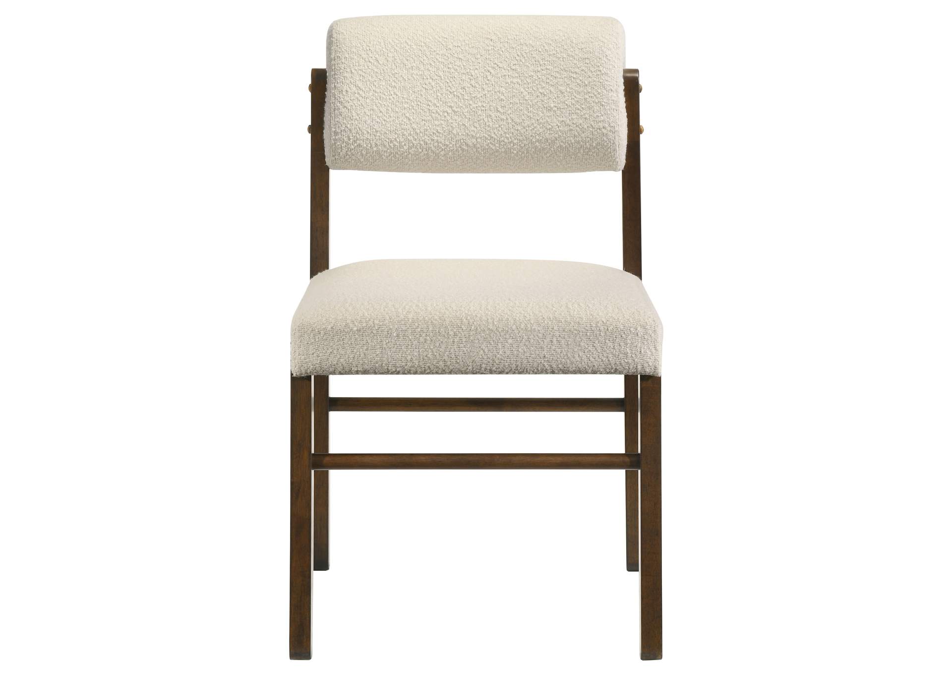 Kehoe Upholstered Dining Side Chair Cream and Walnut (Set of 2) image 5