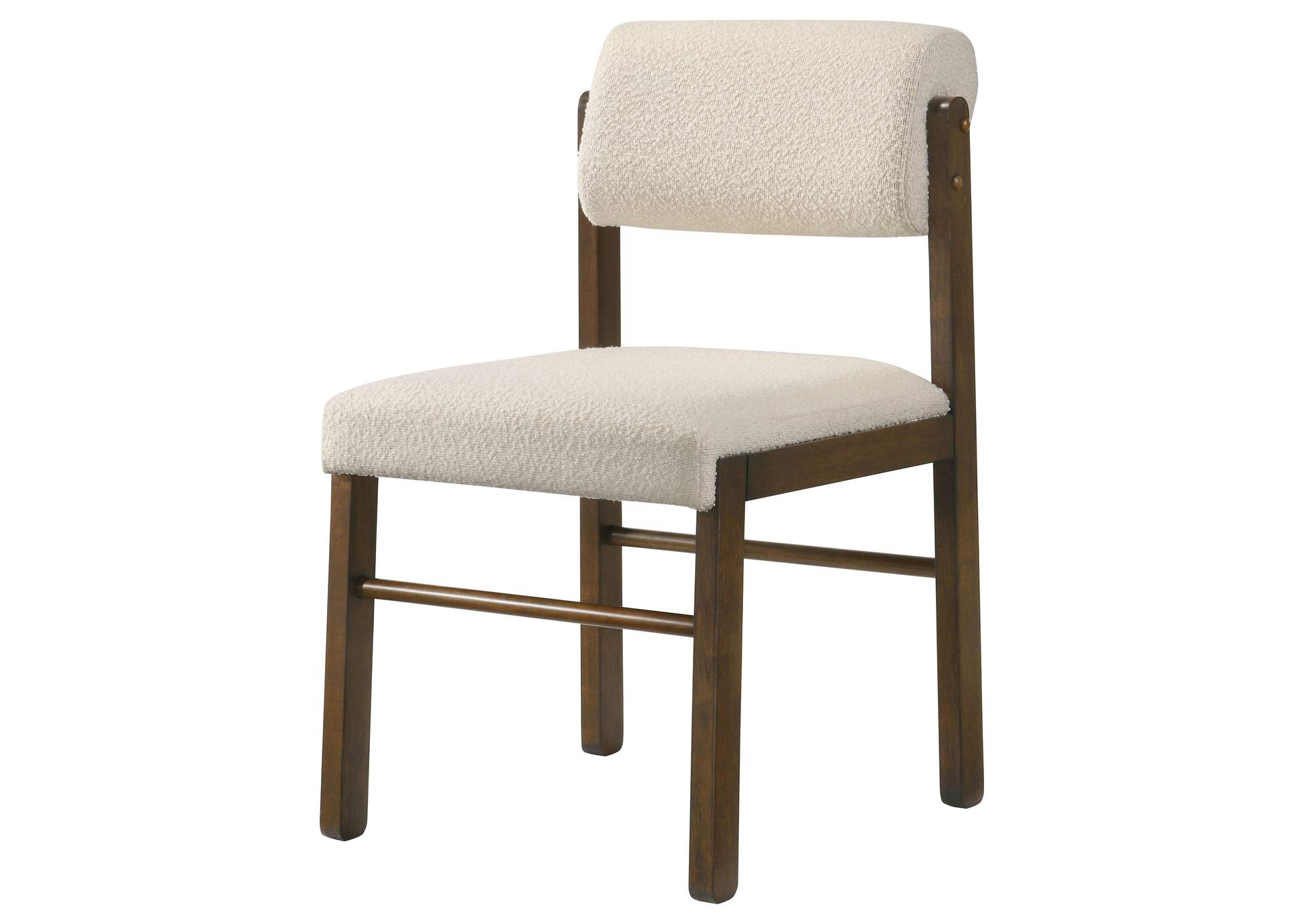 Kehoe Upholstered Dining Side Chair Cream and Walnut (Set of 2) image 6