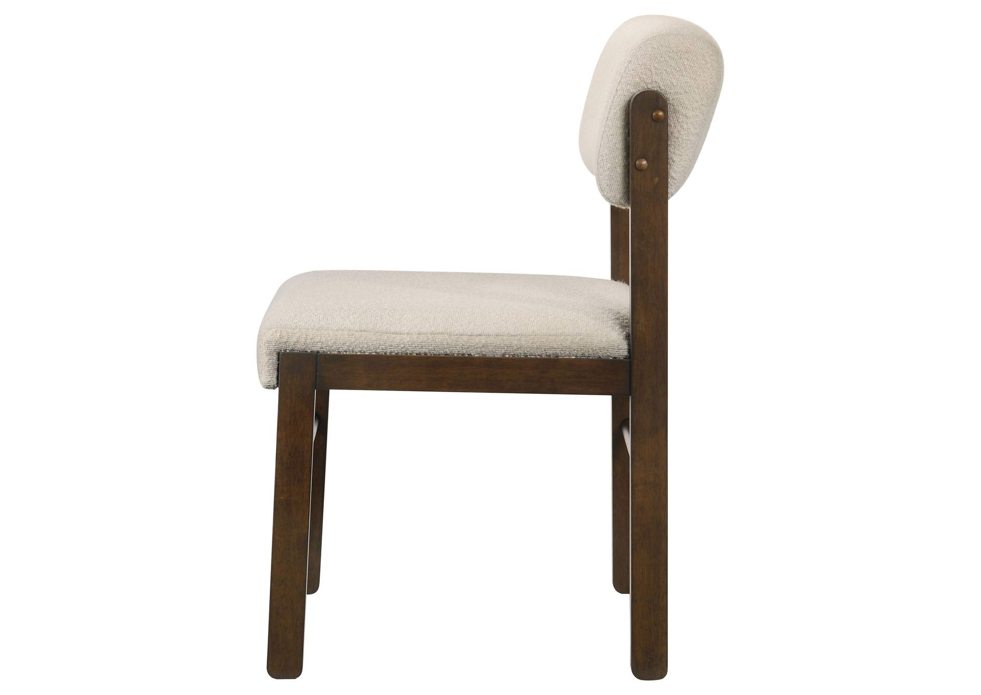 Kehoe Upholstered Dining Side Chair Cream and Walnut (Set of 2) image 7