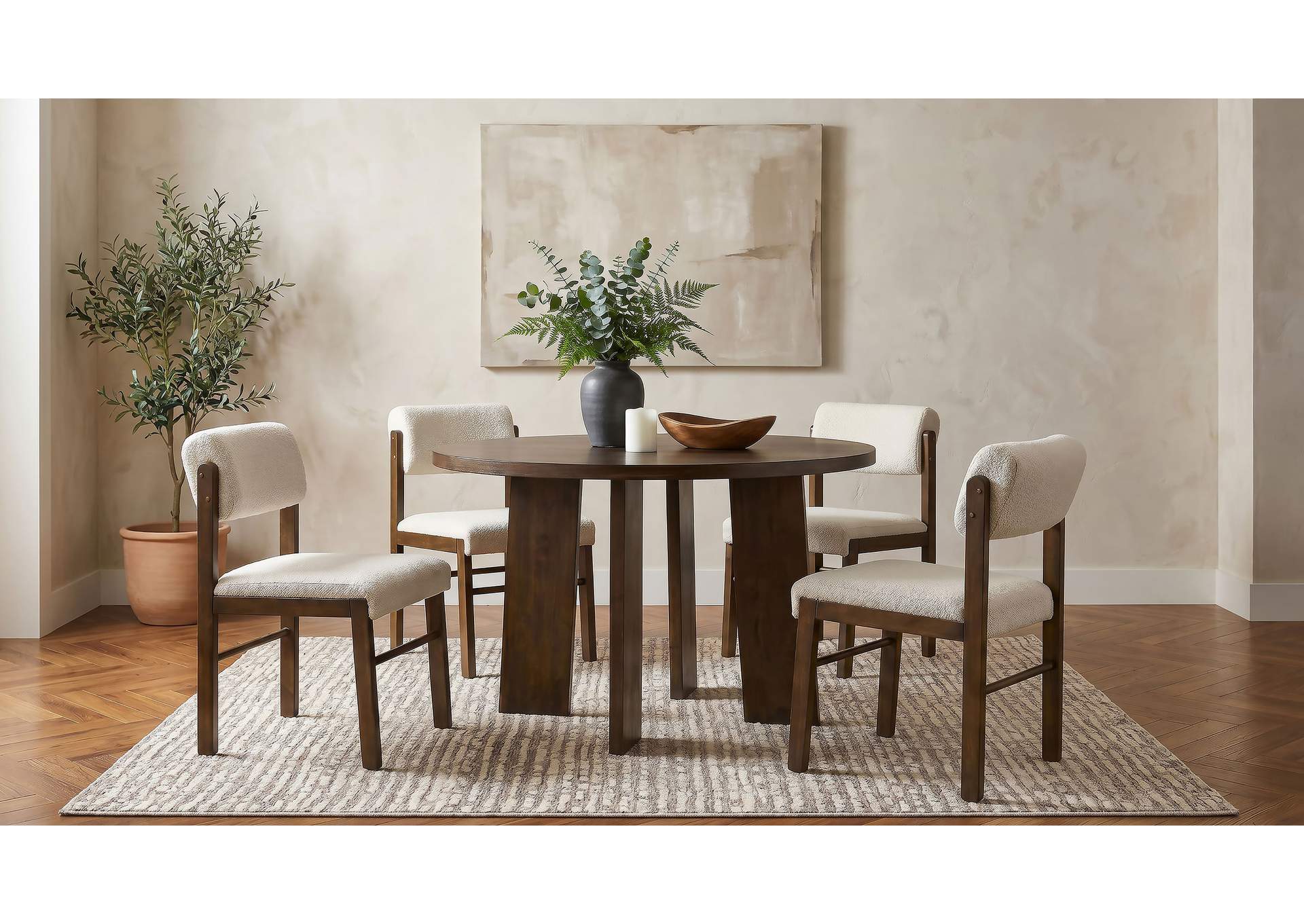 Kehoe Upholstered Dining Side Chair Cream and Walnut (Set of 2) image 16