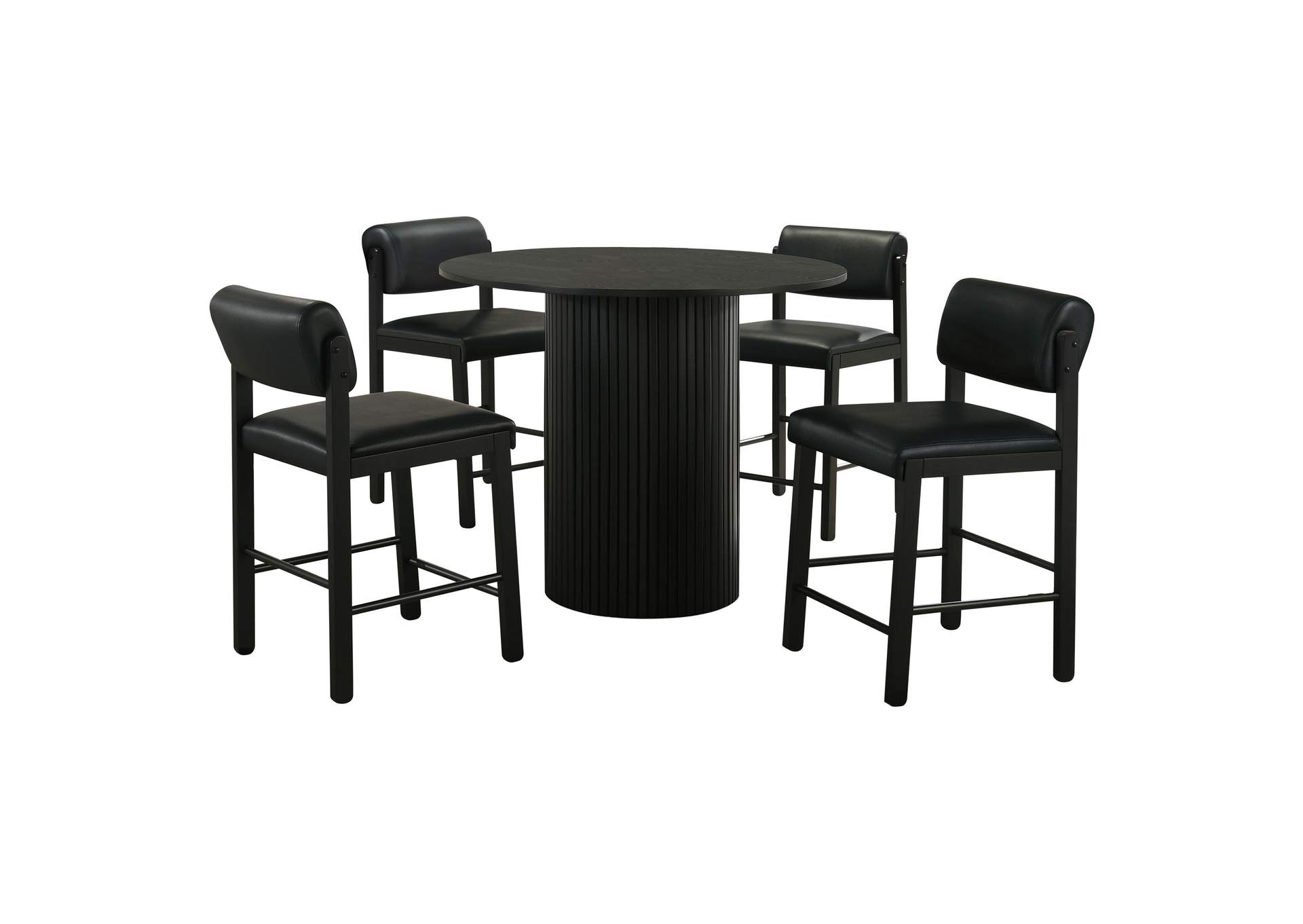 Hamlyn 5-piece Round Wood Counter Height Dining Set Black image 3