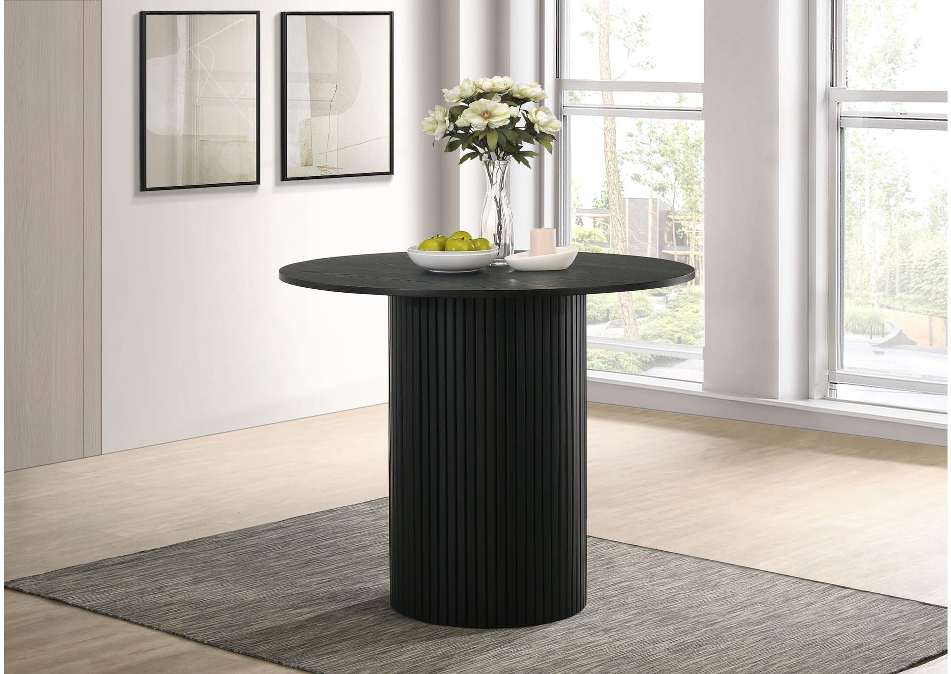 Hamlyn 43-inch Round Wood Counter Height Dining Table Black image 3