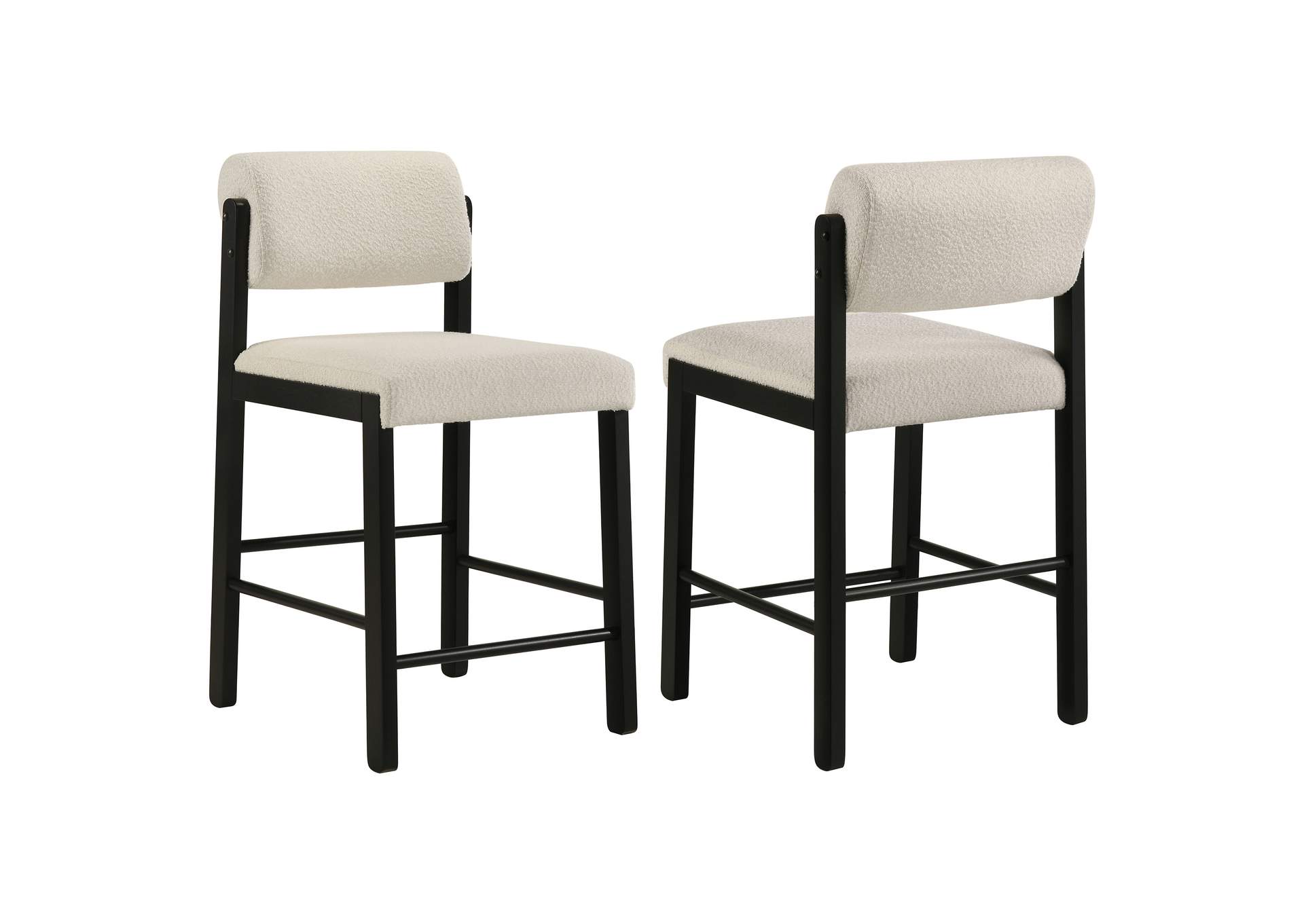 Kehoe Upholstered Counter Height Chair Cream and Black (Set of 2) image 1