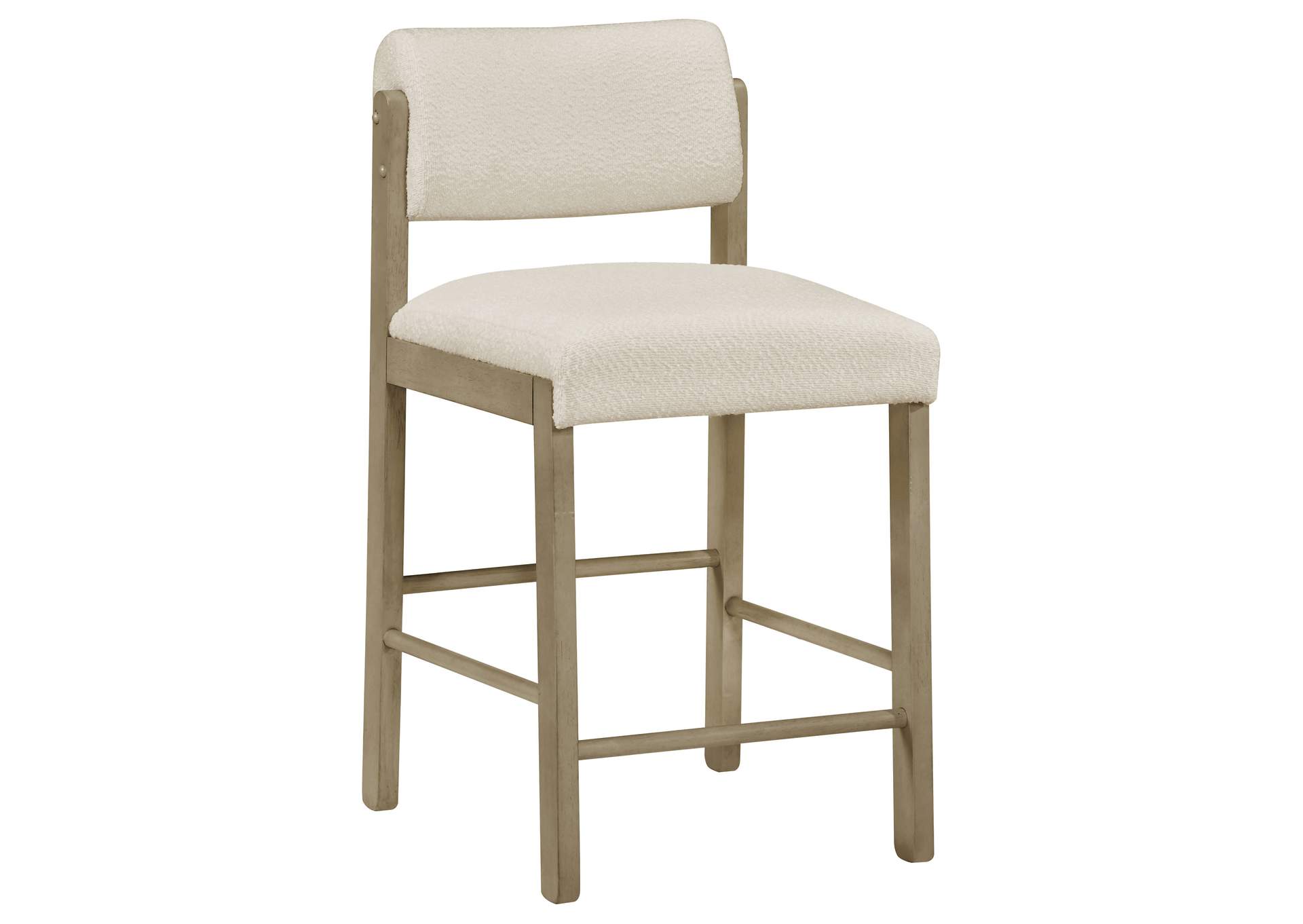 Kehoe Upholstered Counter Height Chair Cream and Natural Oak (Set of 2) image 3