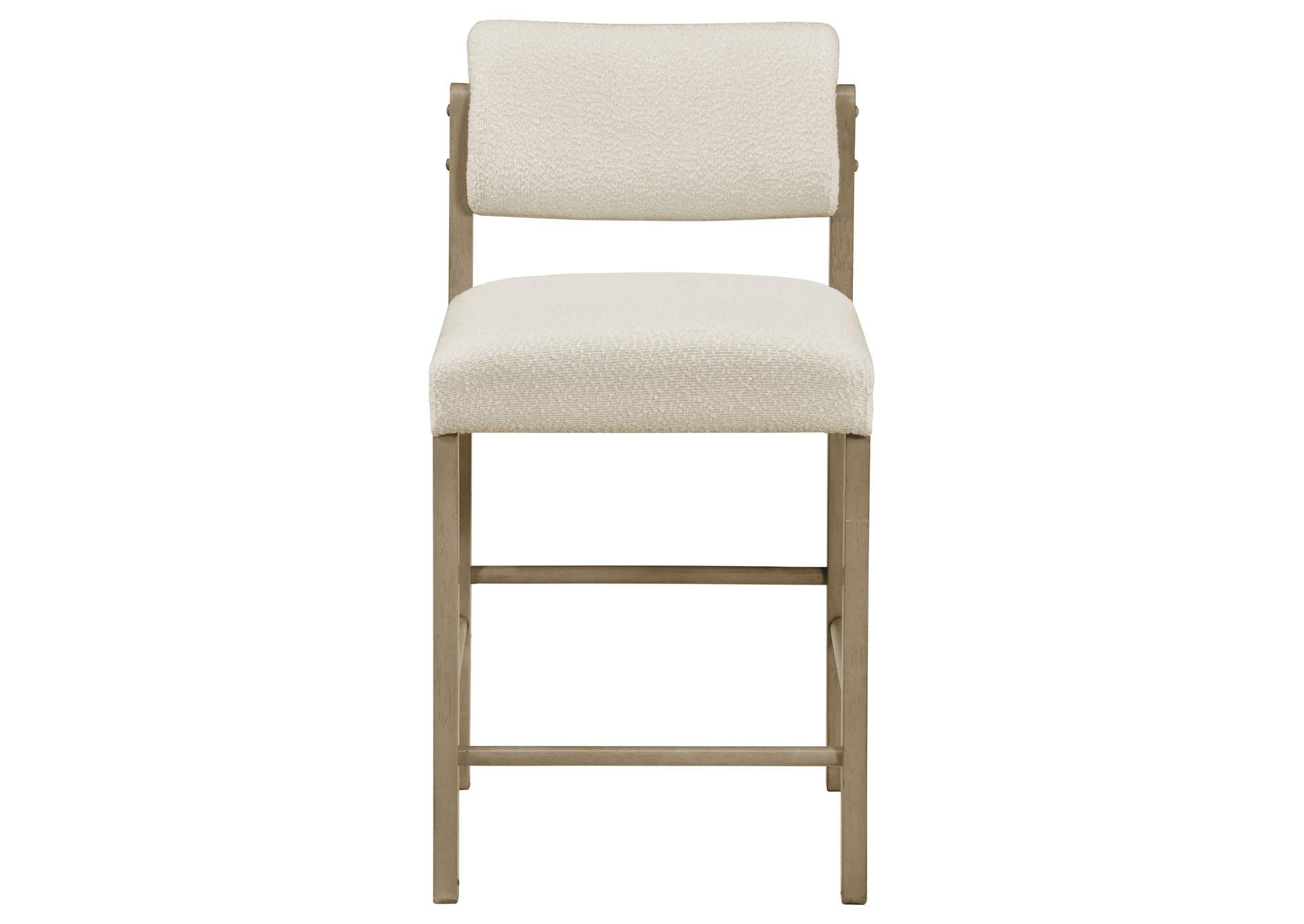 Kehoe Upholstered Counter Height Chair Cream and Natural Oak (Set of 2) image 4