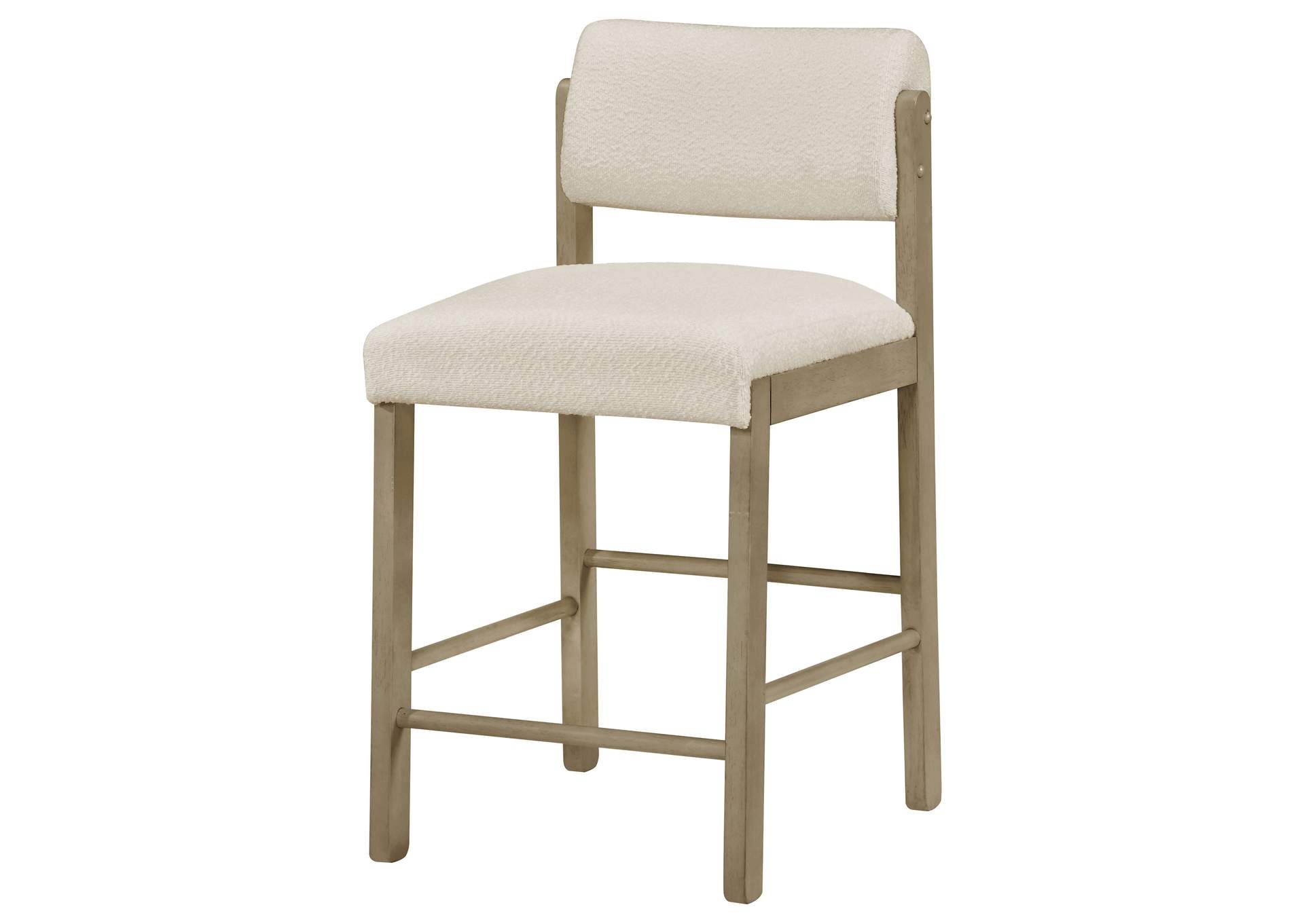 Kehoe Upholstered Counter Height Chair Cream and Natural Oak (Set of 2) image 5