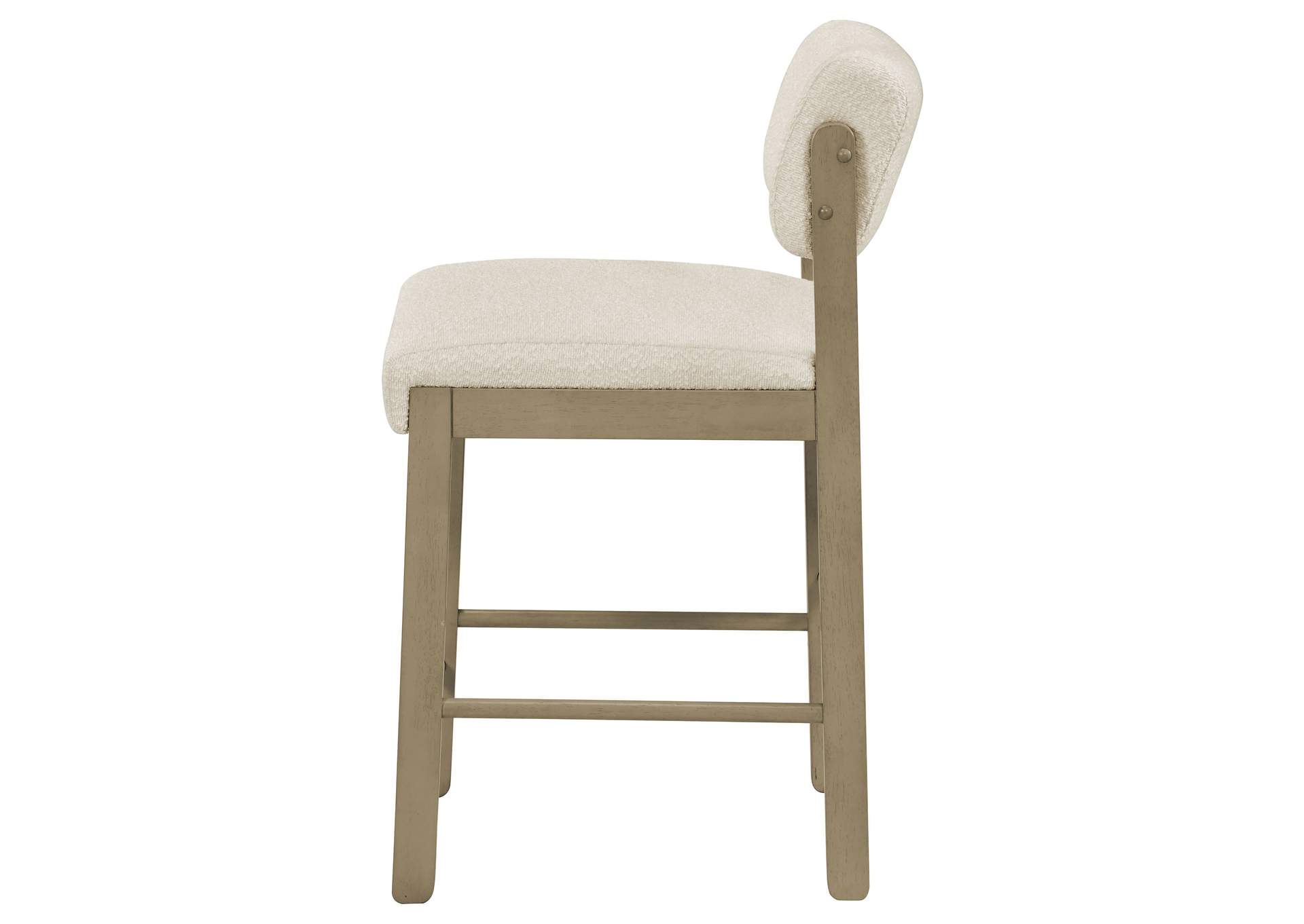 Kehoe Upholstered Counter Height Chair Cream and Natural Oak (Set of 2) image 6