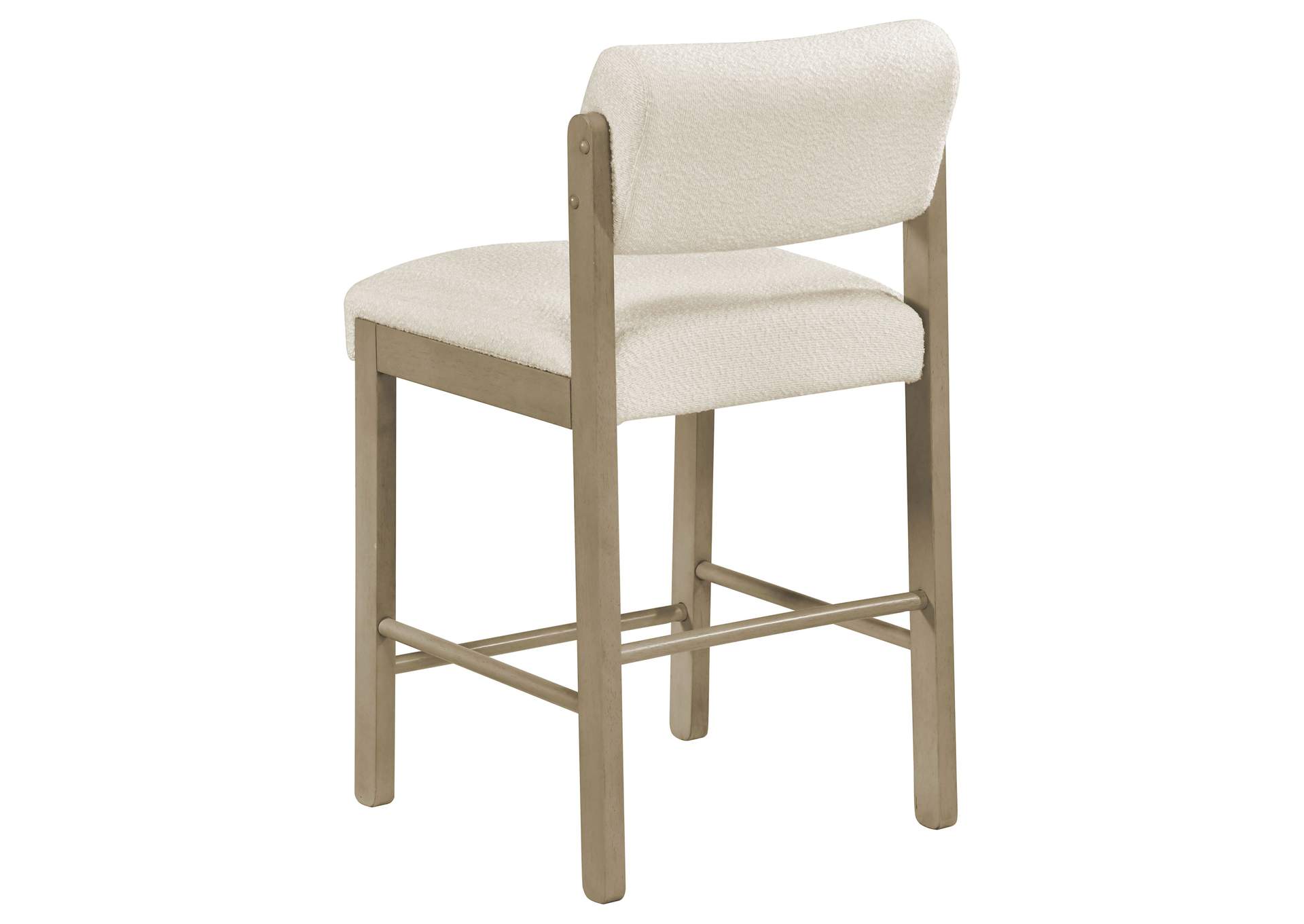 Kehoe Upholstered Counter Height Chair Cream and Natural Oak (Set of 2) image 7