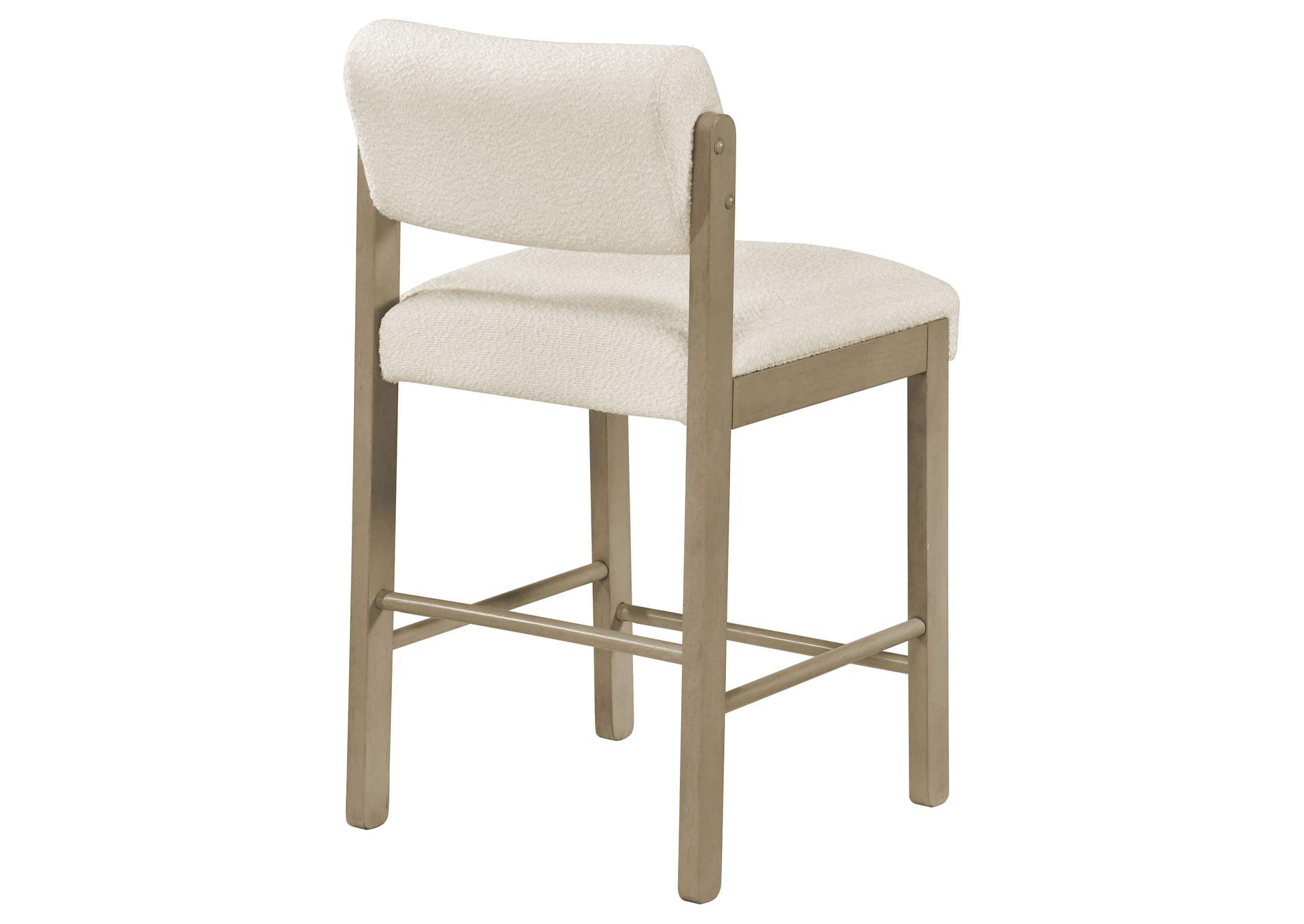 Kehoe Upholstered Counter Height Chair Cream and Natural Oak (Set of 2) image 8