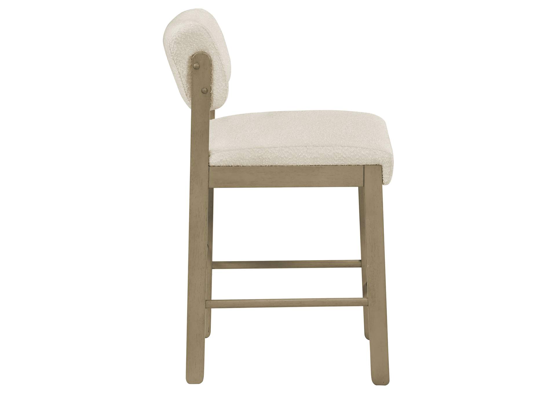 Kehoe Upholstered Counter Height Chair Cream and Natural Oak (Set of 2) image 9
