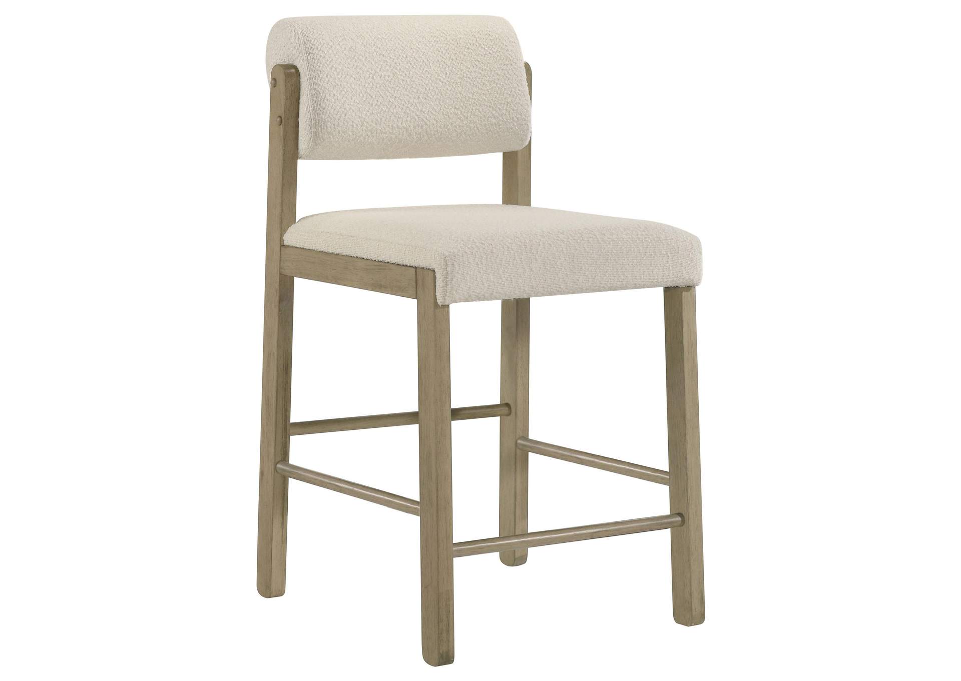Kehoe Upholstered Counter Height Chair Cream and Natural Oak (Set of 2) image 1