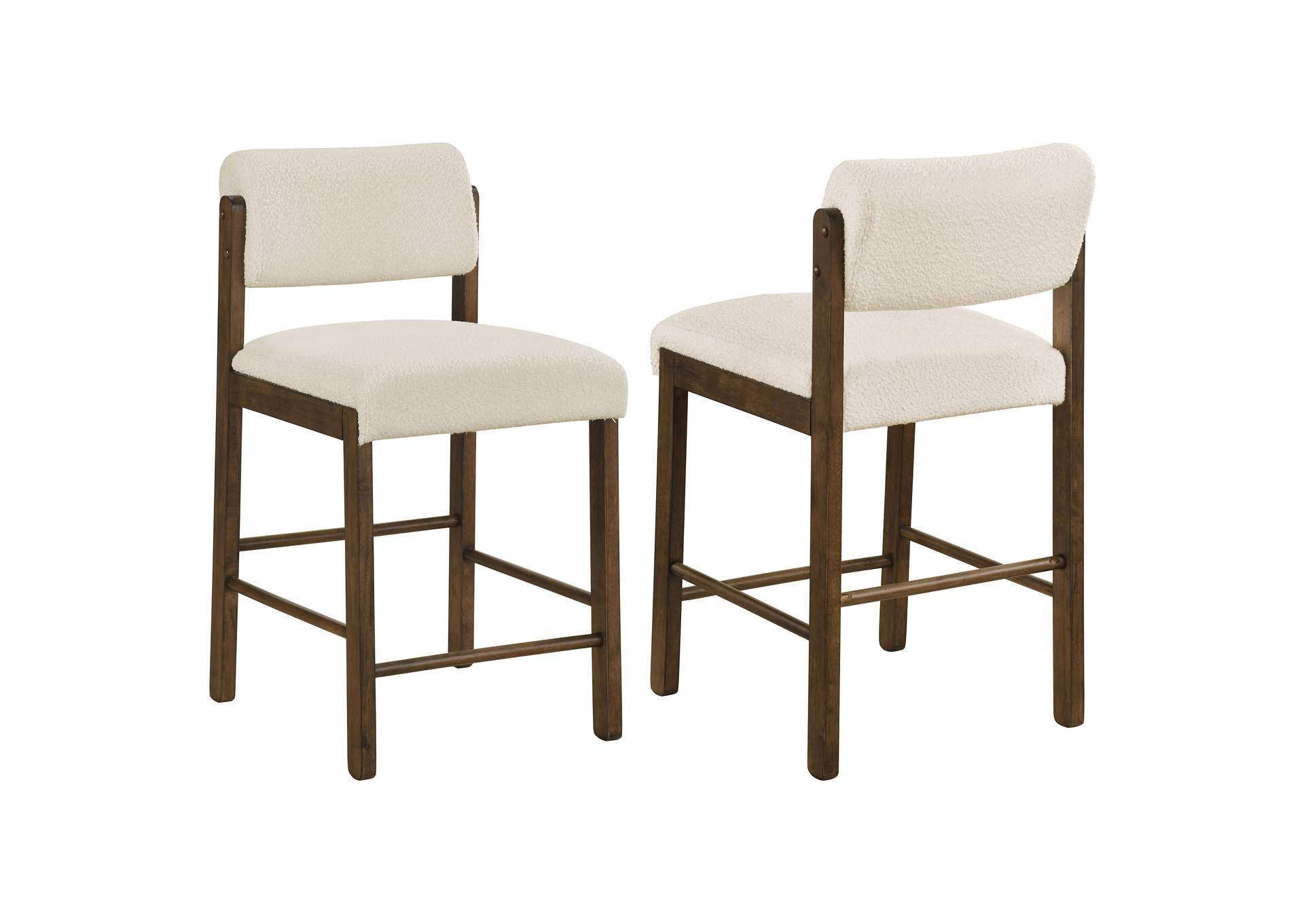 Kehoe Upholstered Counter Height Chair Cream and Walnut (Set of 2) image 1