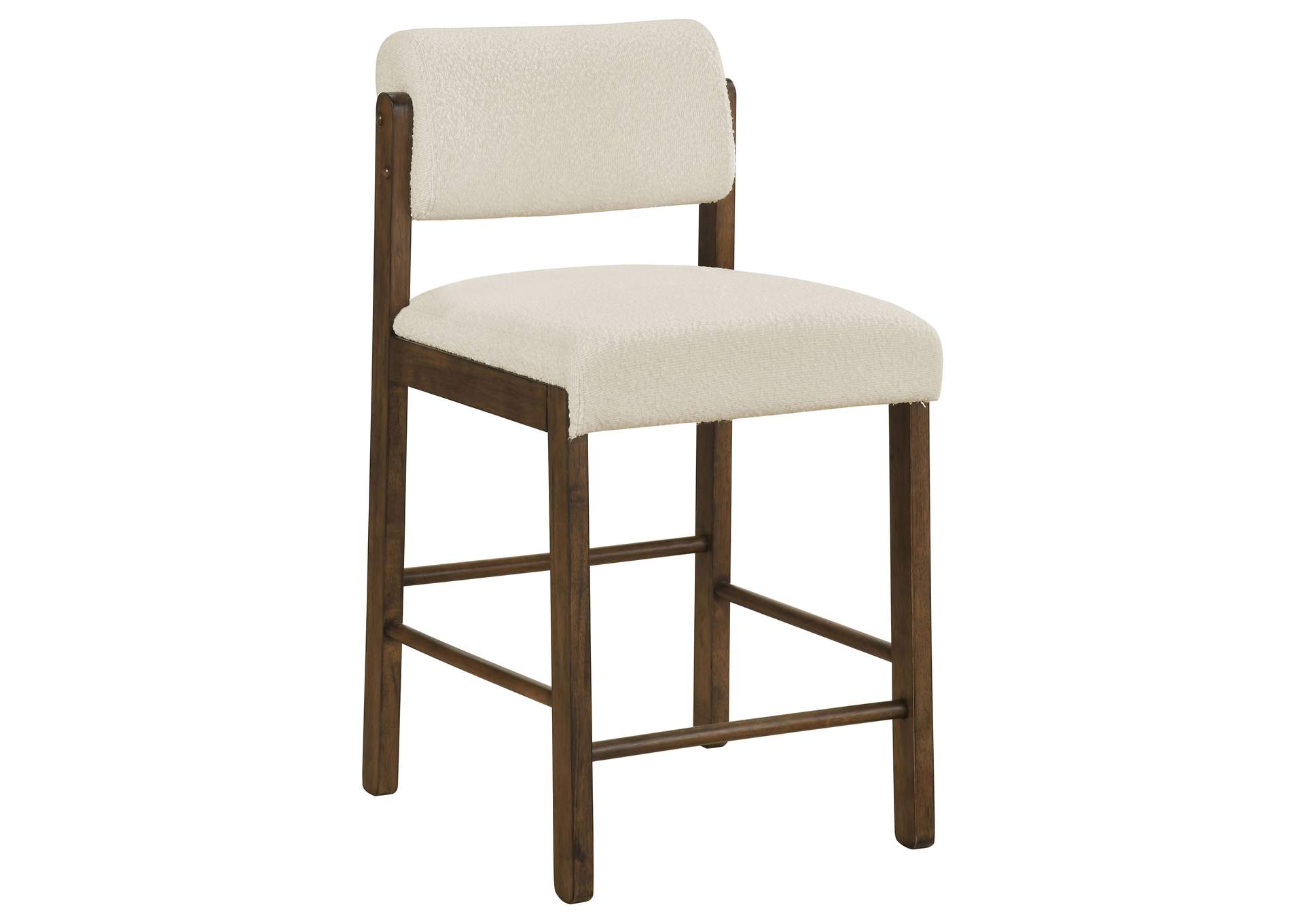 Kehoe Upholstered Counter Height Chair Cream and Walnut (Set of 2) image 3