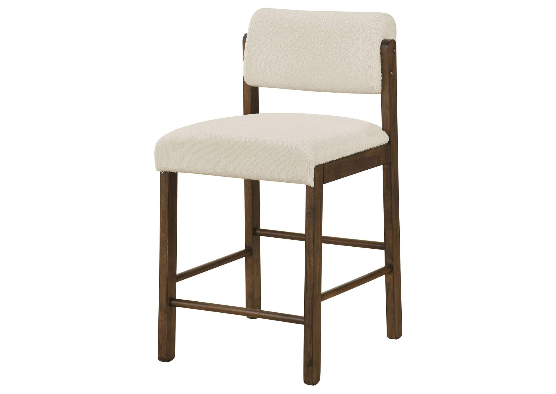 Kehoe Upholstered Counter Height Chair Cream and Walnut (Set of 2) image 5