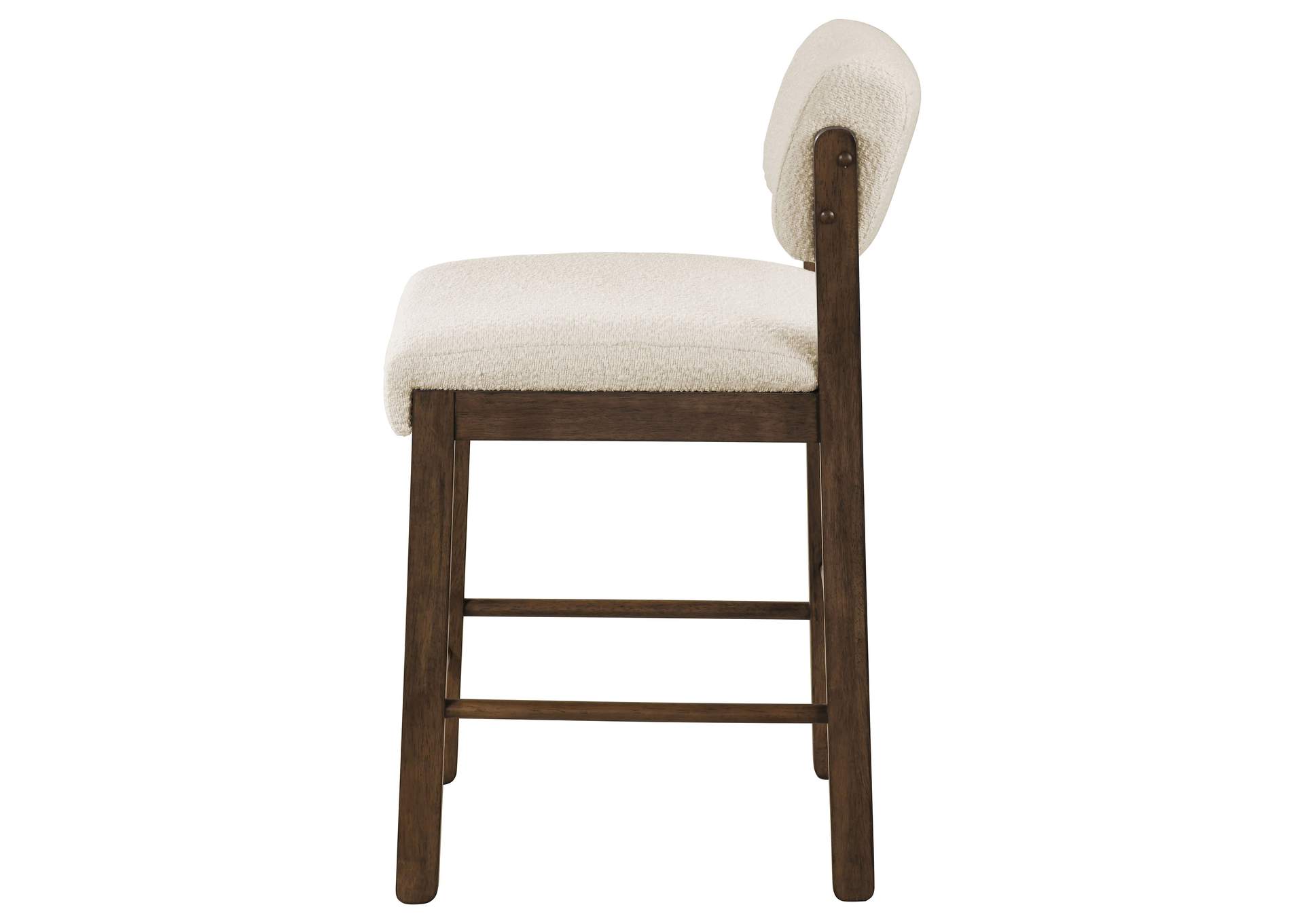 Kehoe Upholstered Counter Height Chair Cream and Walnut (Set of 2) image 6