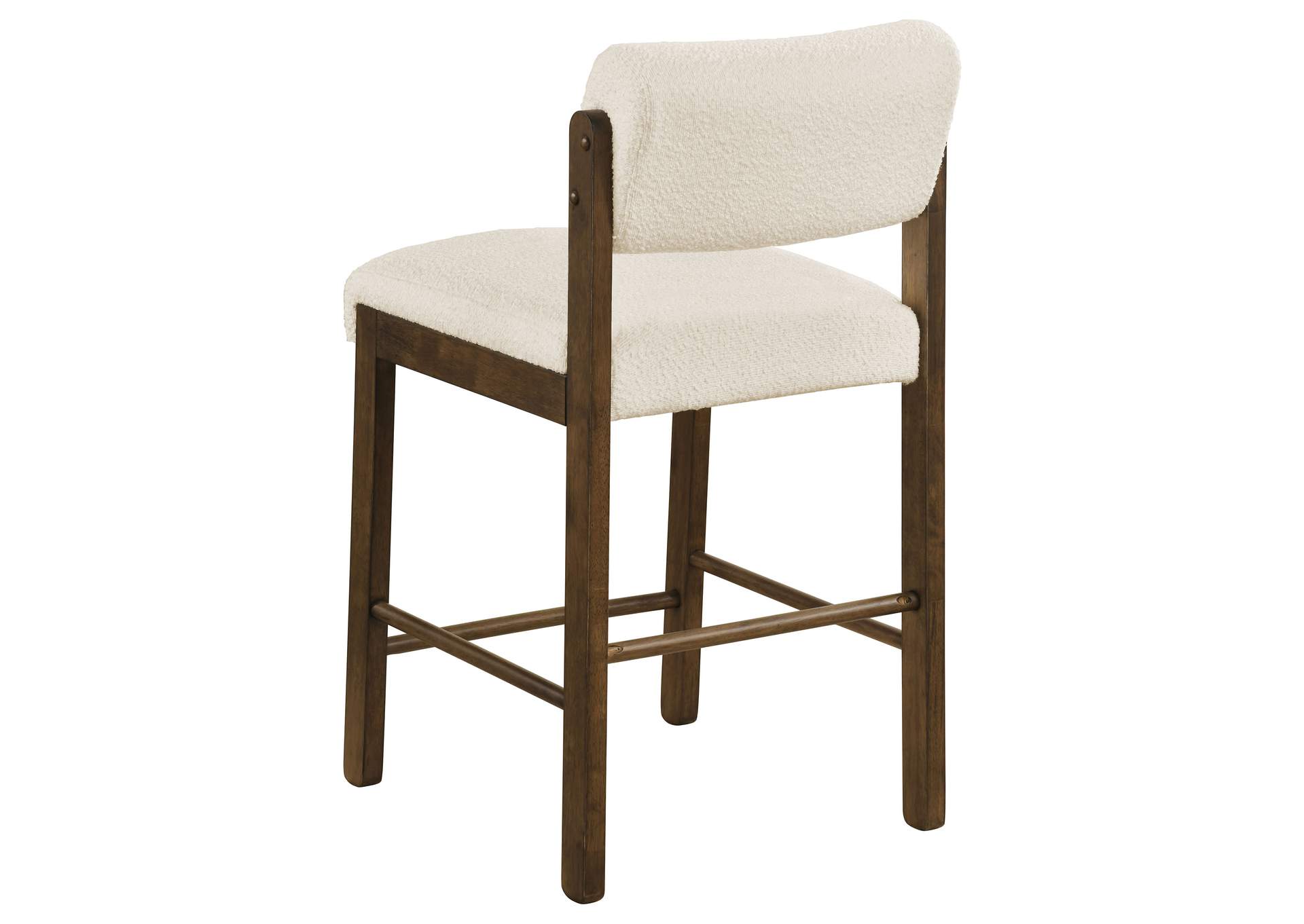 Kehoe Upholstered Counter Height Chair Cream and Walnut (Set of 2) image 7
