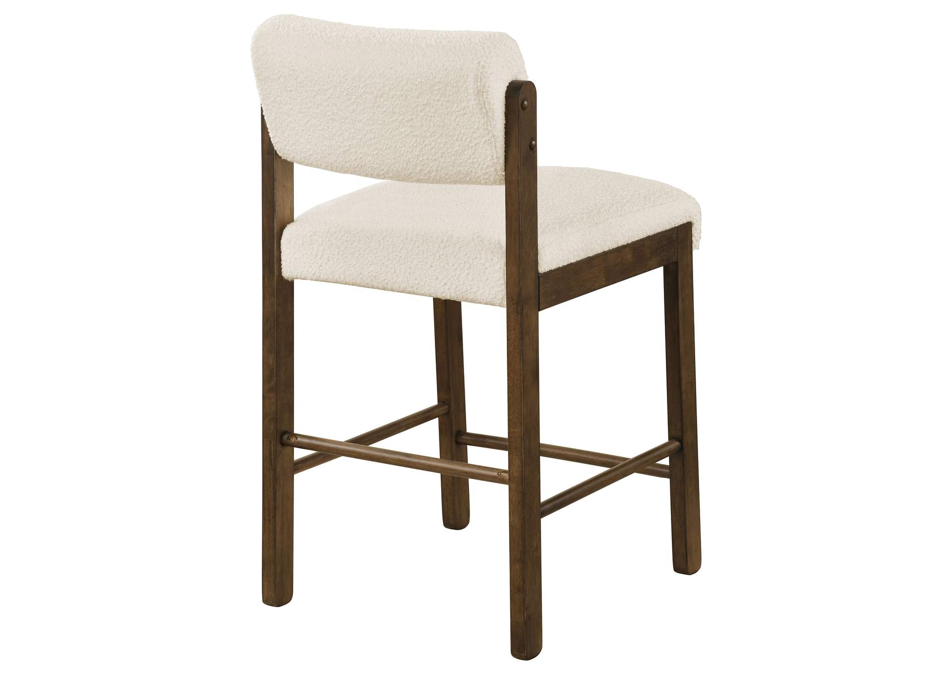 Kehoe Upholstered Counter Height Chair Cream and Walnut (Set of 2) image 8
