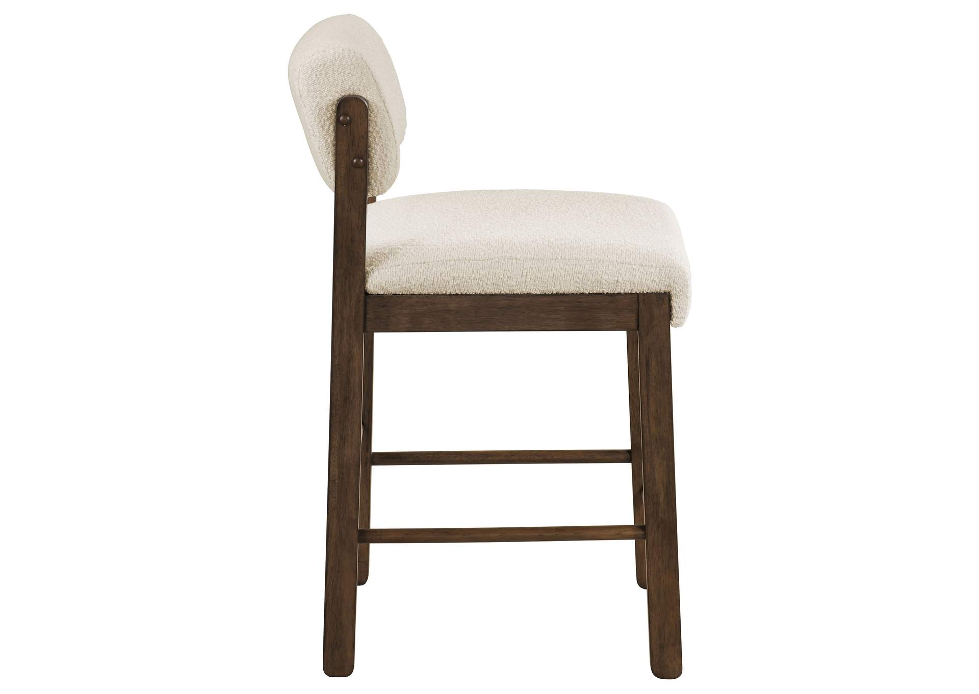 Kehoe Upholstered Counter Height Chair Cream and Walnut (Set of 2) image 9
