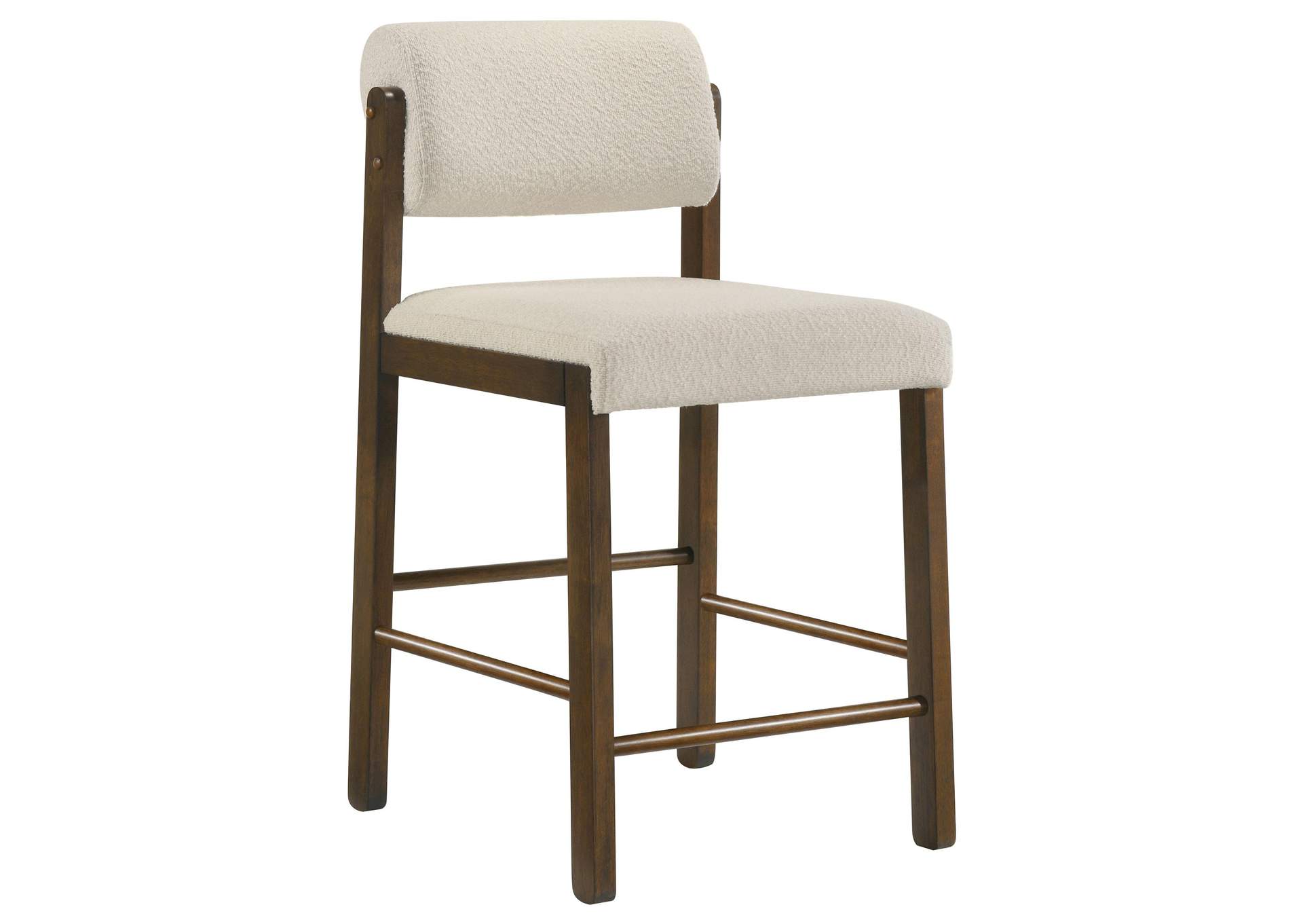 Kehoe Upholstered Counter Height Chair Cream and Walnut (Set of 2) image 1