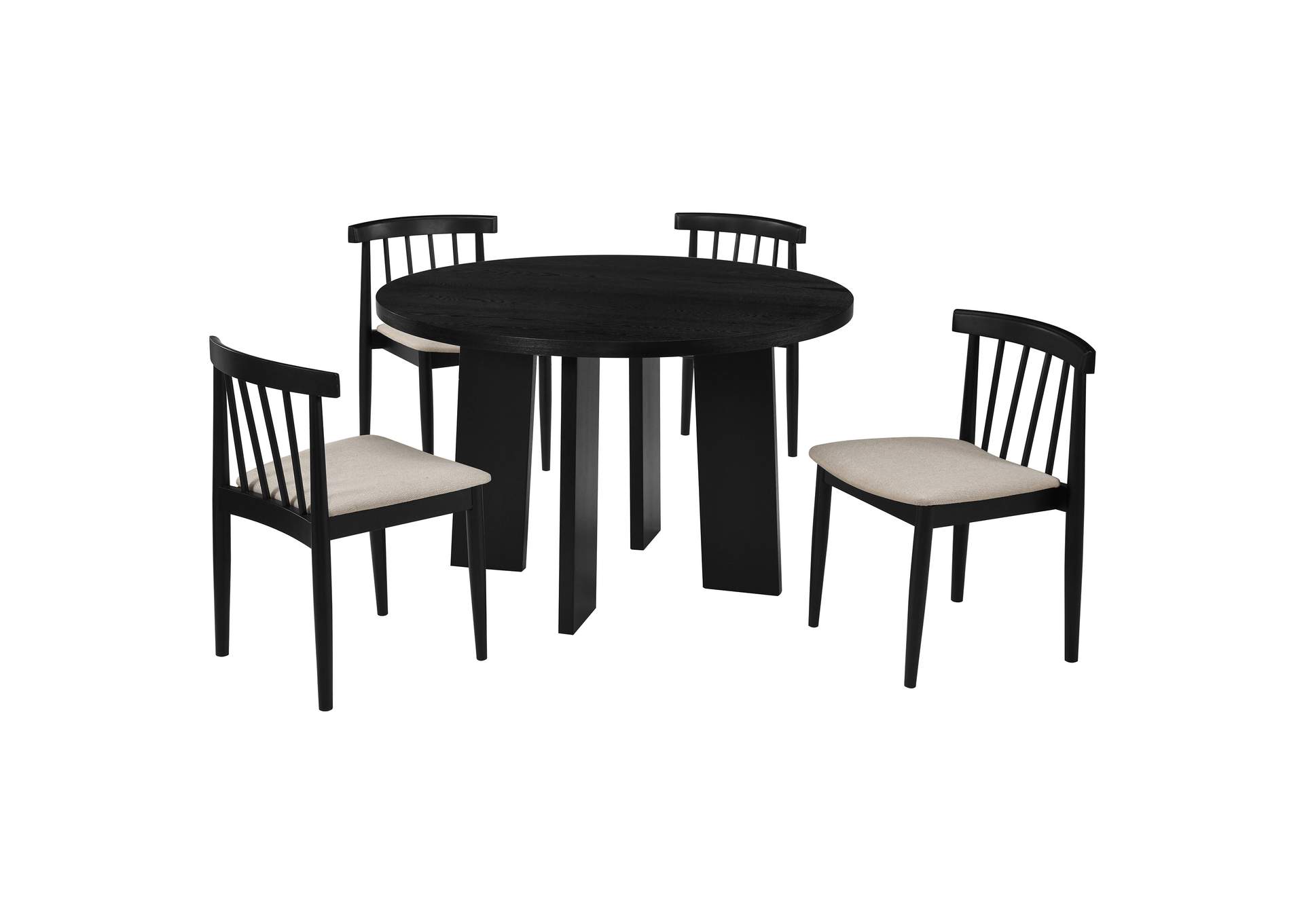 Strouse 5-piece Dining Set Wheat and Black image 1