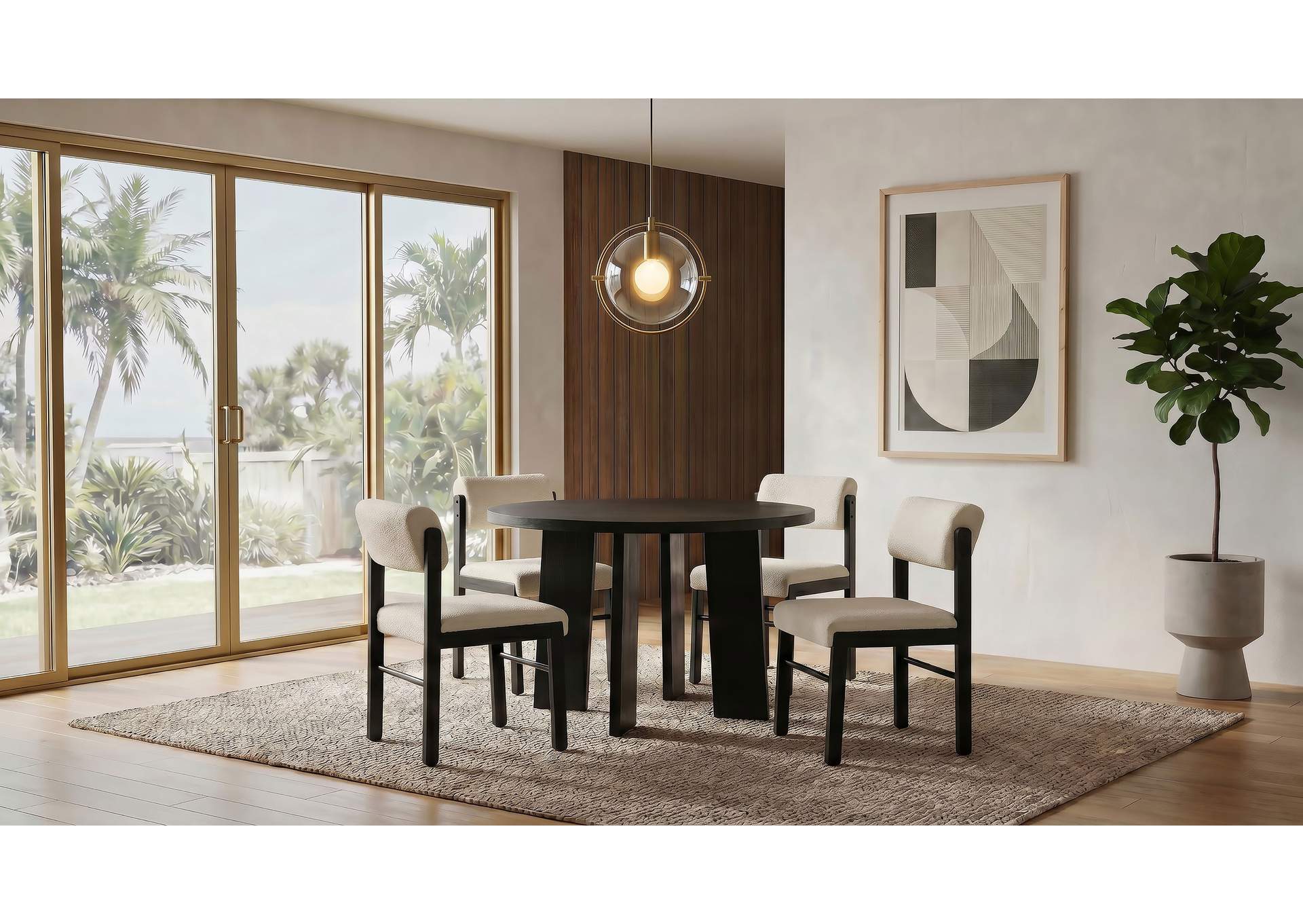 Strouse 5-piece Dining Set Cream and Black image 1