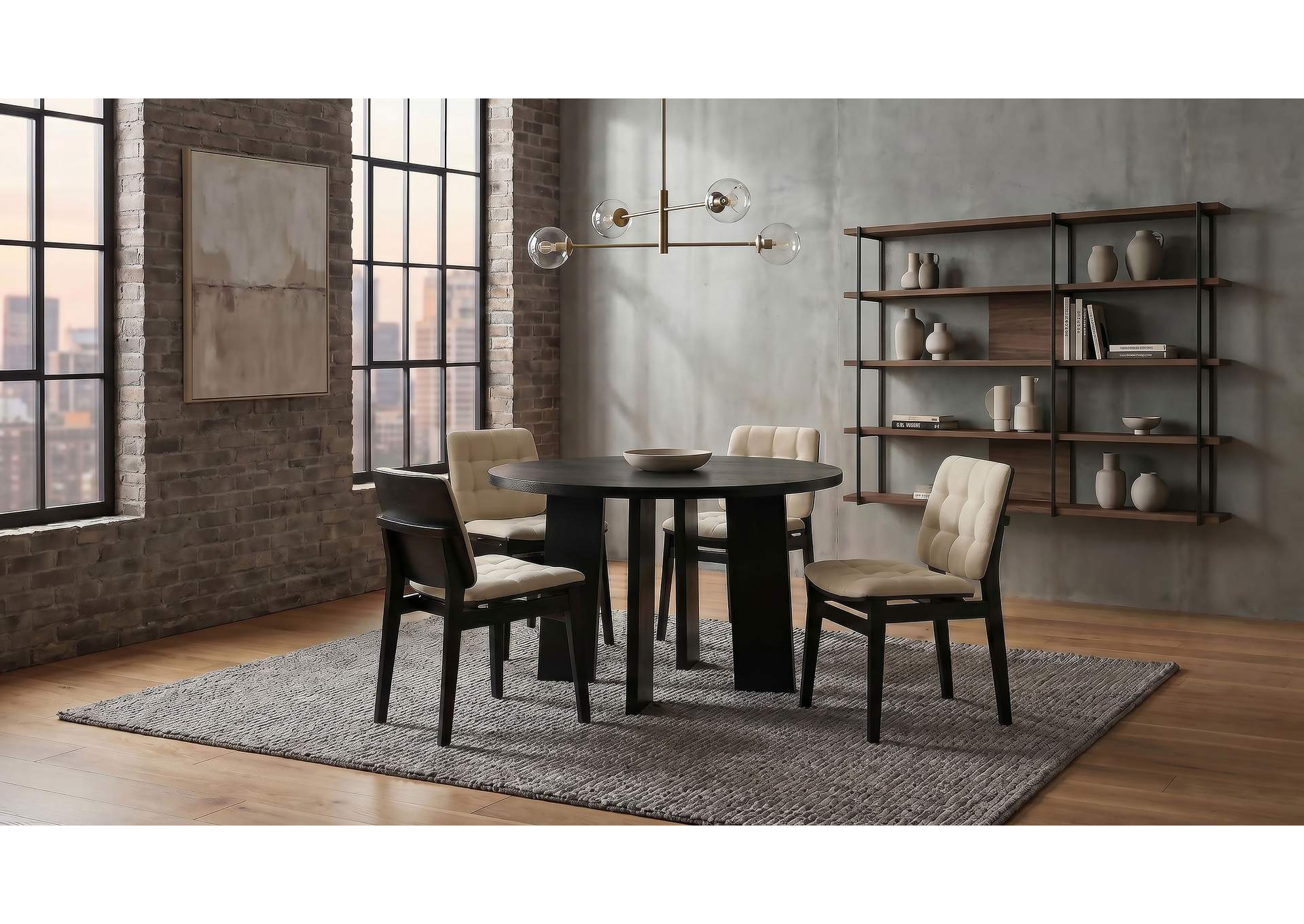 Strouse 5-piece Dining Set Cream and Black image 1