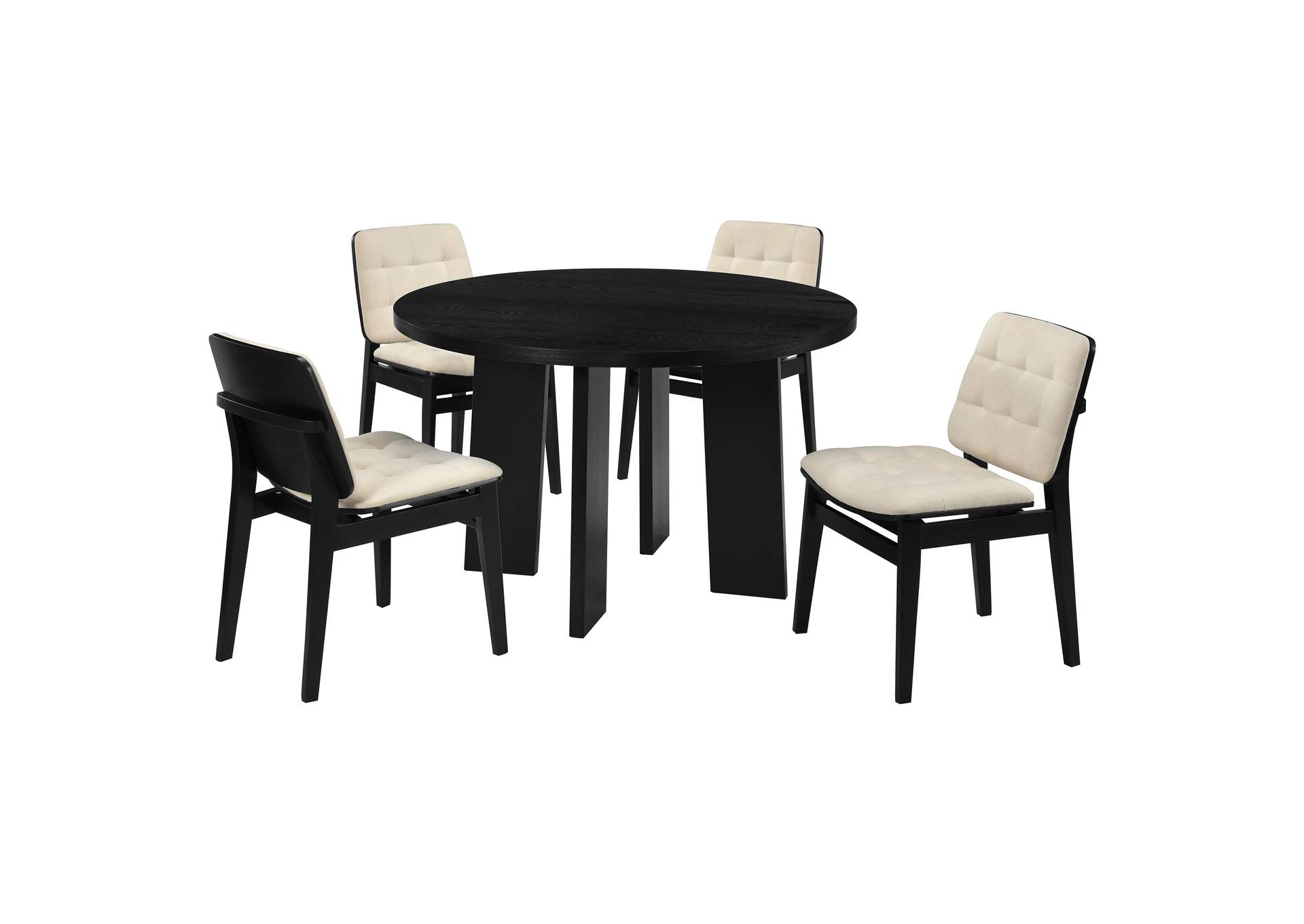 Strouse 5-piece Dining Set Cream and Black image 1