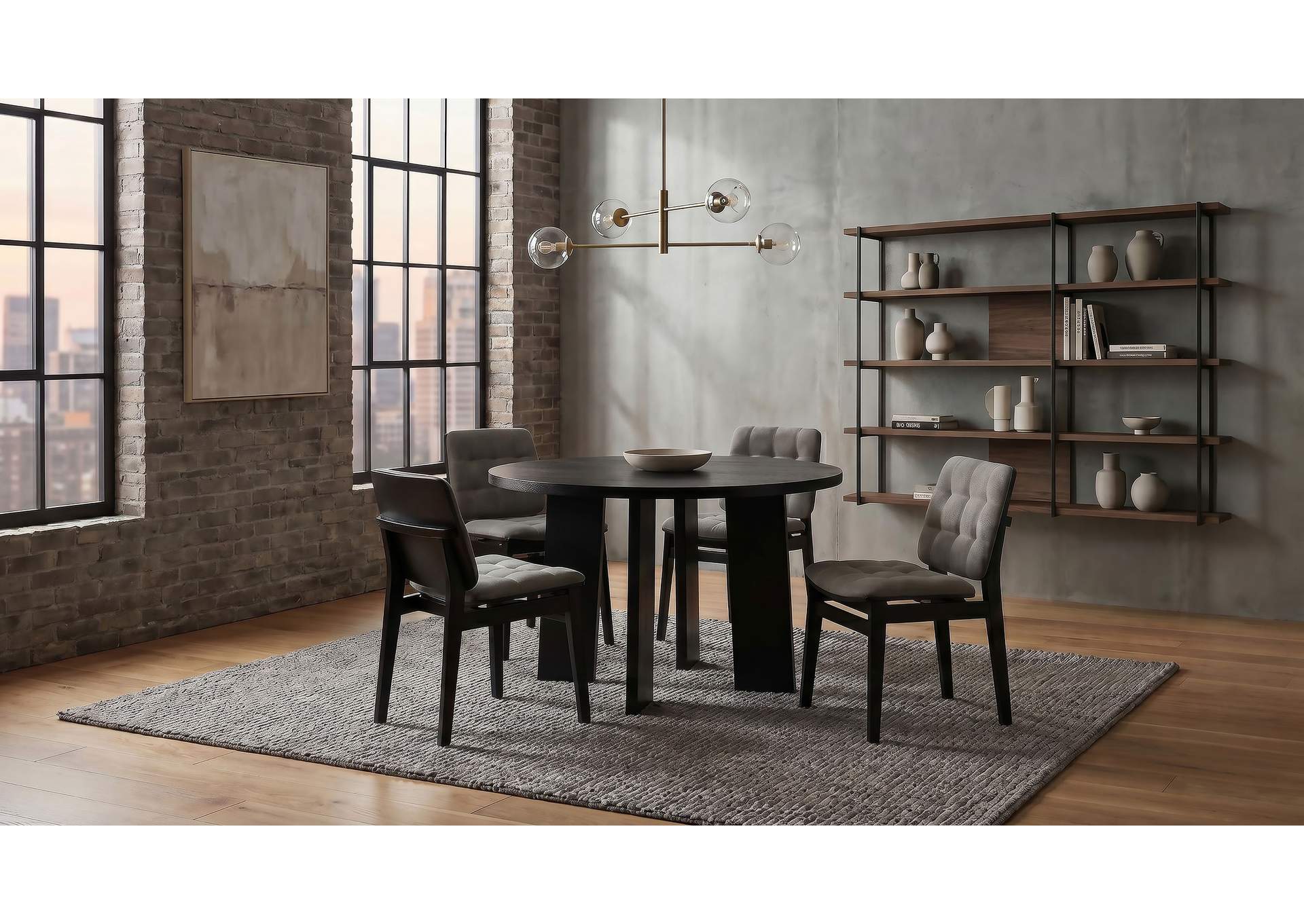 Strouse 5-piece Dining Set Grey and Black image 1